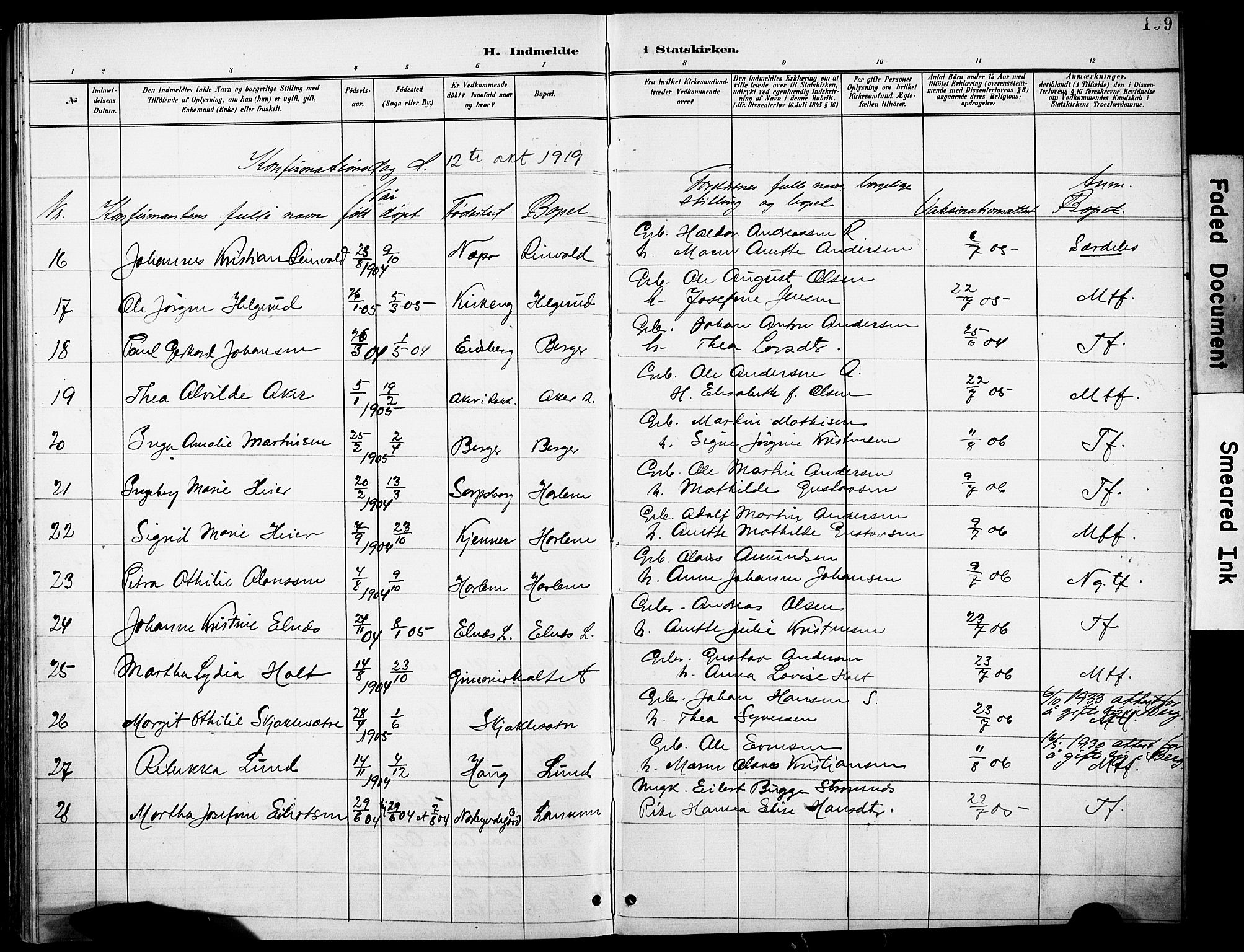 Rakkestad prestekontor Kirkebøker, AV/SAO-A-2008/F/Fb/L0002: Parish register (official) no. II 2, 1900-1920, p. 199