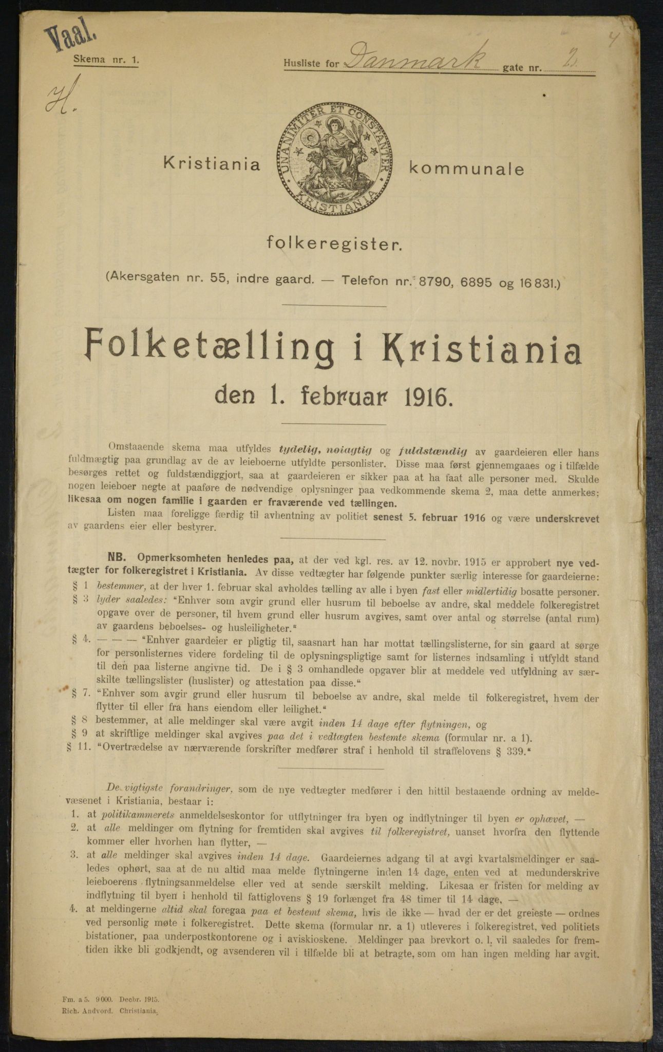 OBA, Municipal Census 1916 for Kristiania, 1916, p. 14622