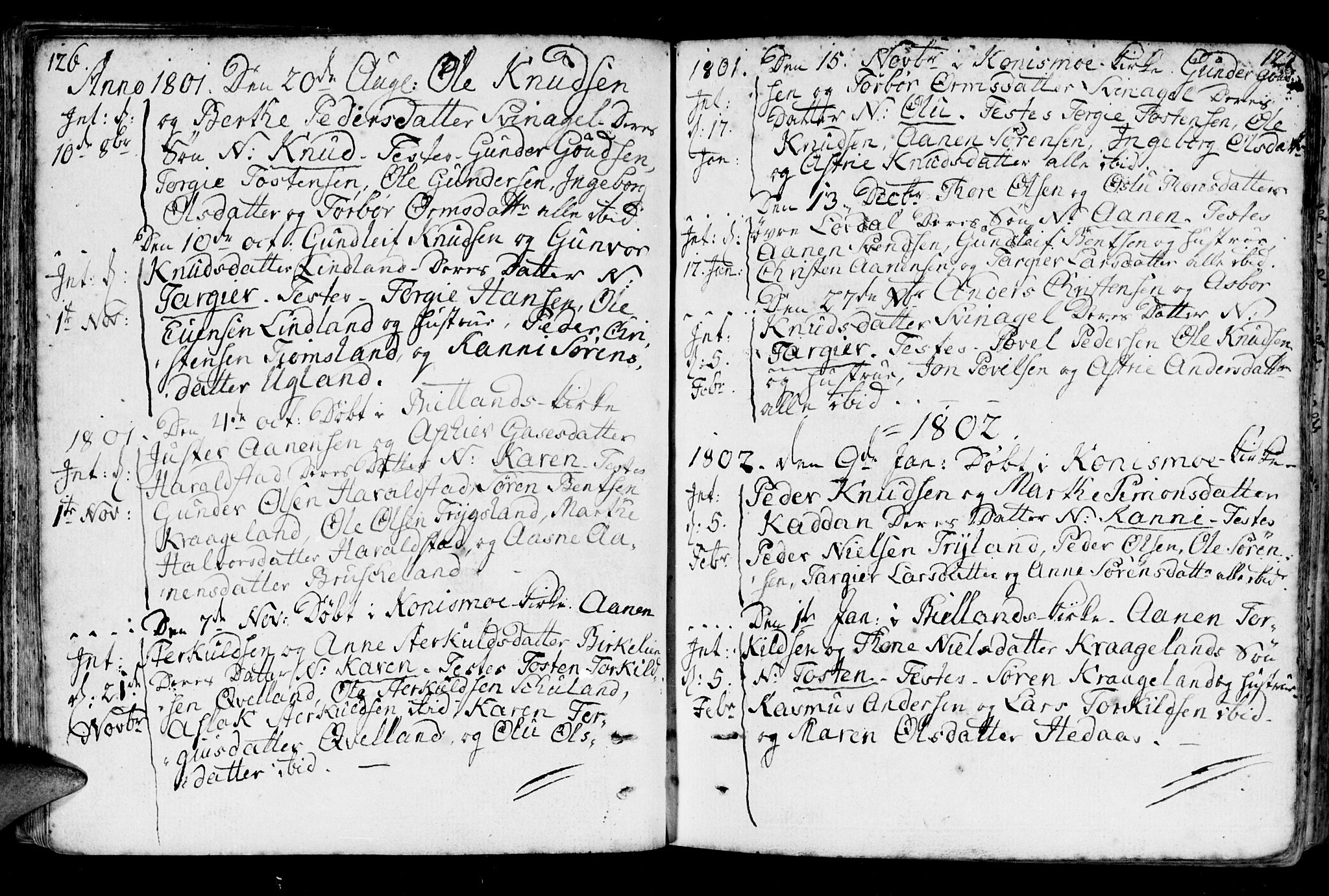 Holum sokneprestkontor, AV/SAK-1111-0022/F/Fa/Fab/L0004: Parish register (official) no. A 4, 1774-1847, p. 126-127