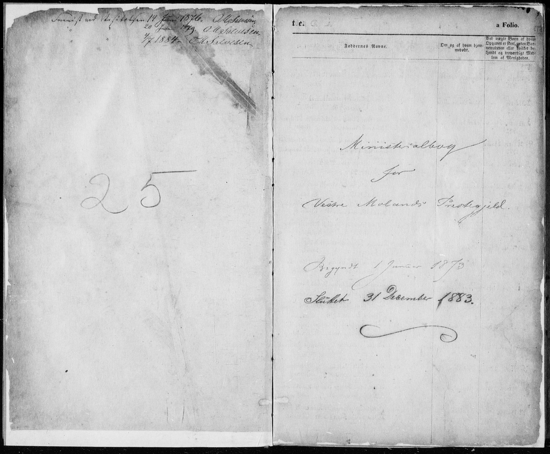 Vestre Moland sokneprestkontor, SAK/1111-0046/F/Fa/Fab/L0008: Parish register (official) no. A 8, 1873-1883
