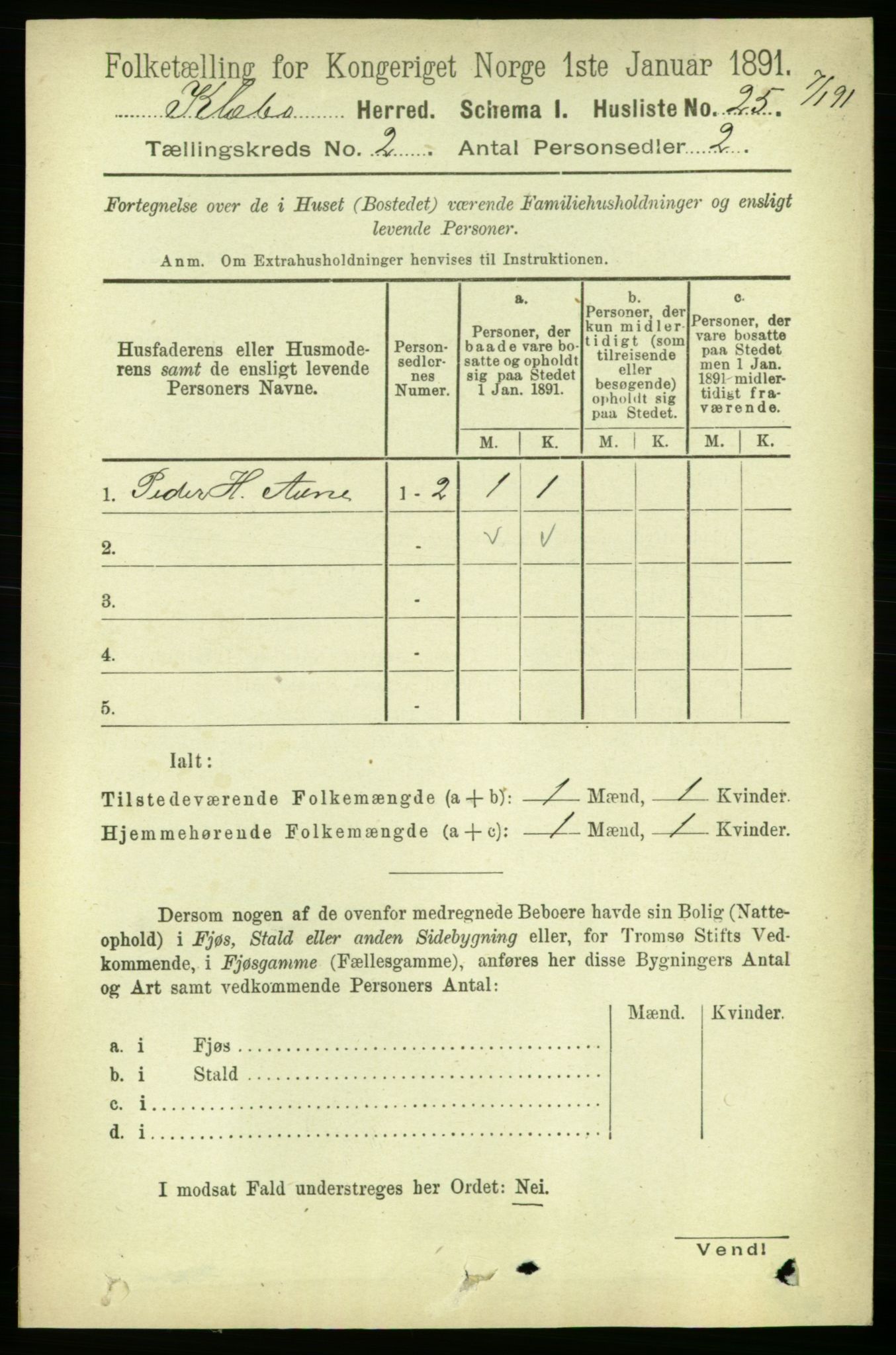 RA, 1891 census for 1662 Klæbu, 1891, p. 213