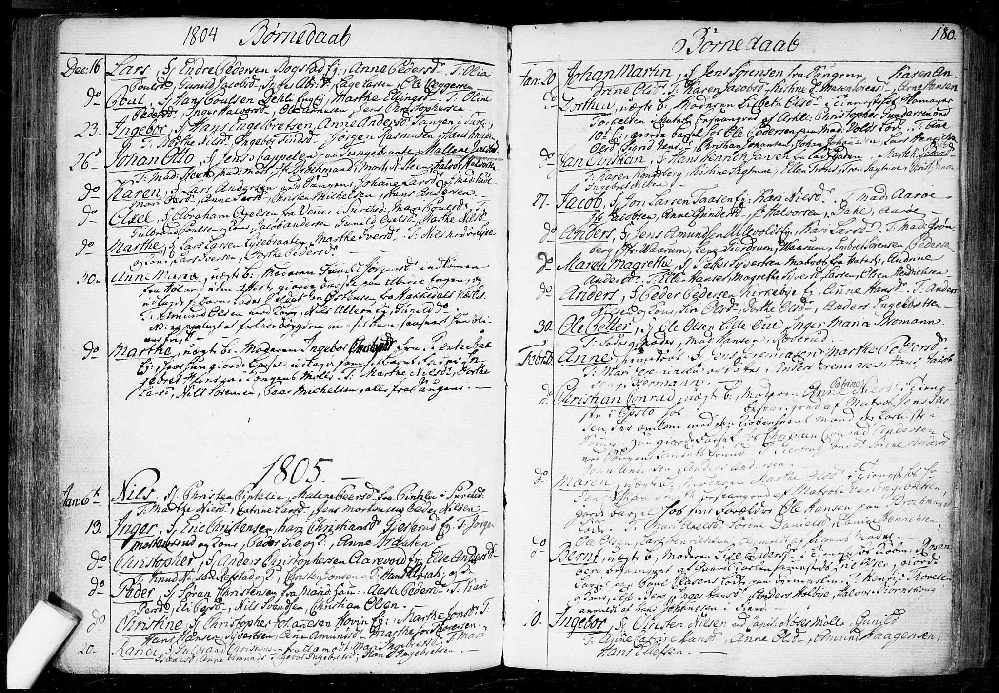 Aker prestekontor kirkebøker, SAO/A-10861/F/L0010: Parish register (official) no. 10, 1786-1809, p. 180