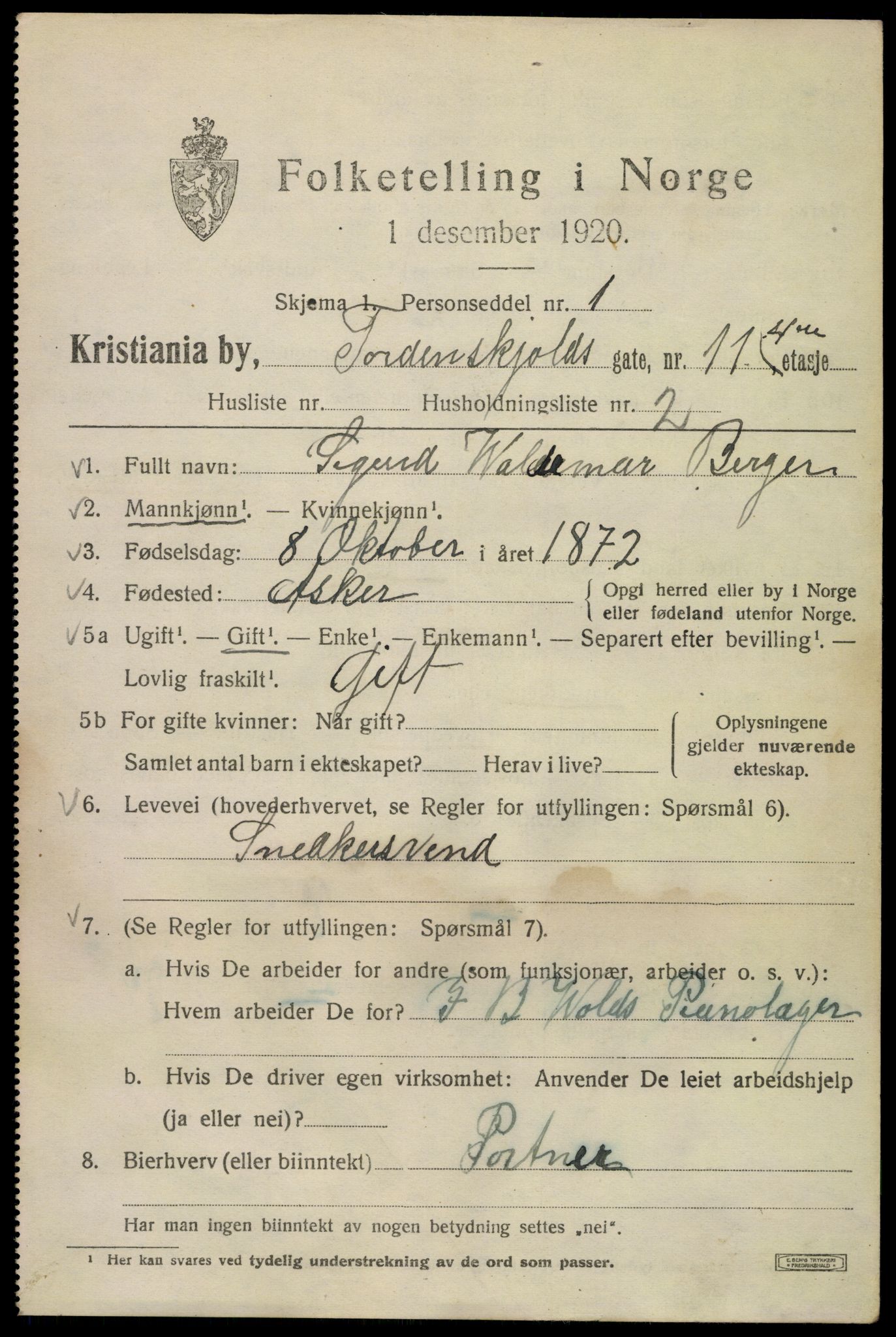 SAO, 1920 census for Kristiania, 1920, p. 590369