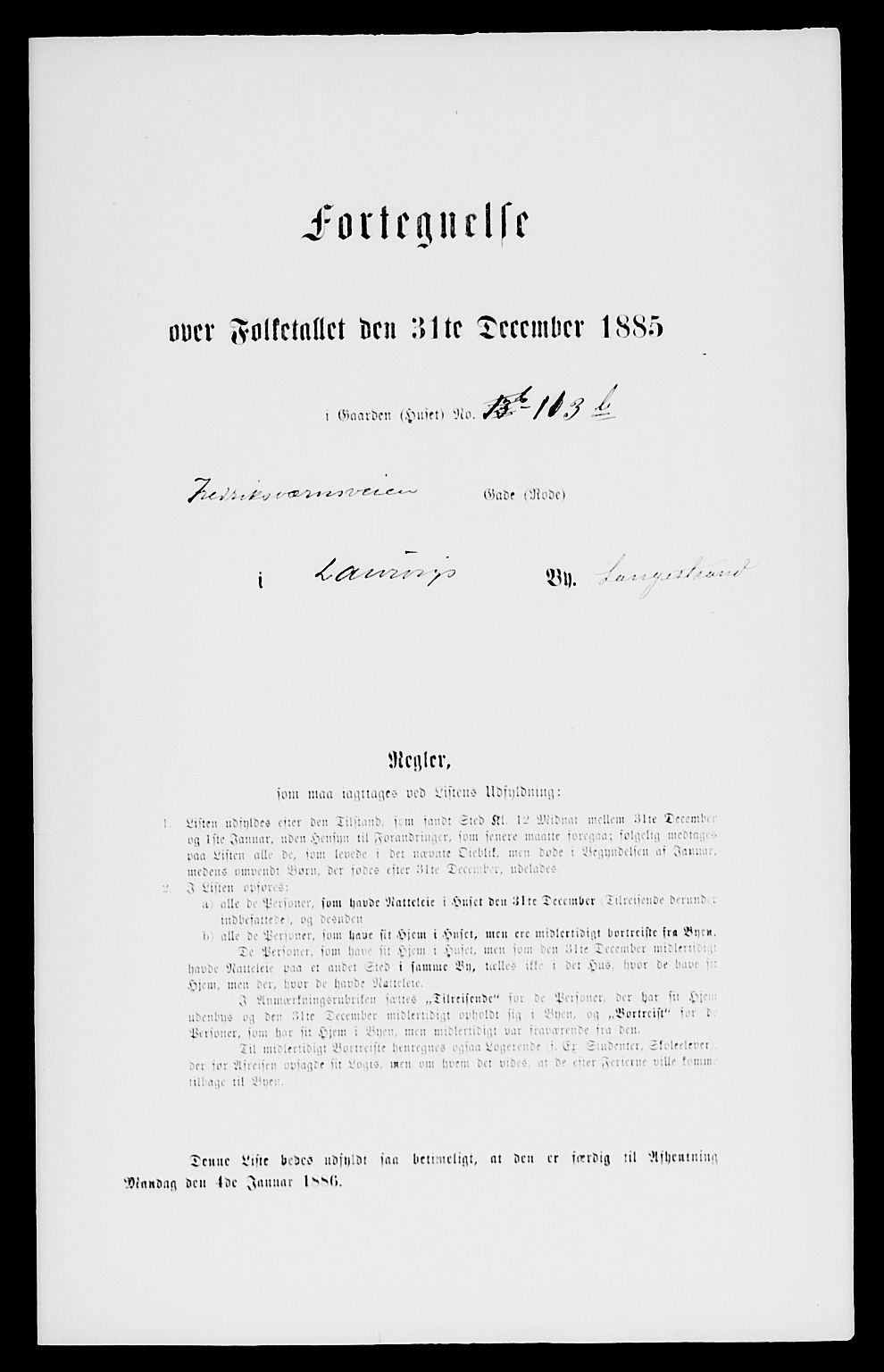 SAKO, 1885 census for 0707 Larvik, 1885, p. 2163