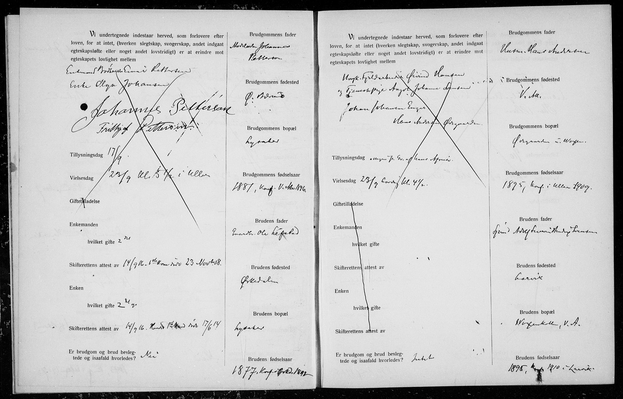 Ullern prestekontor Kirkebøker, AV/SAO-A-10740/H/L0002: Banns register no. 2, 1916-1917