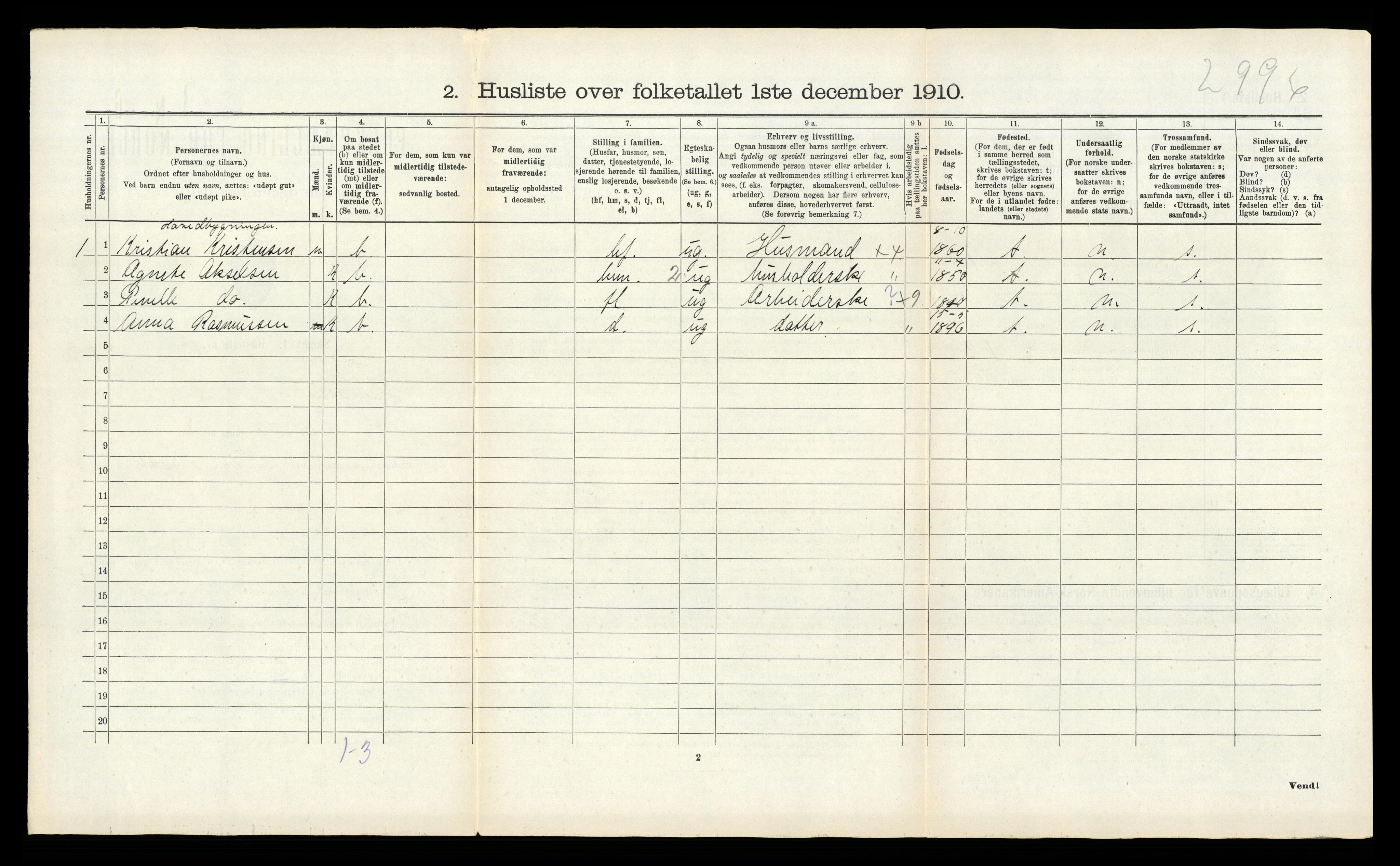 RA, 1910 census for Hamarøy, 1910, p. 855