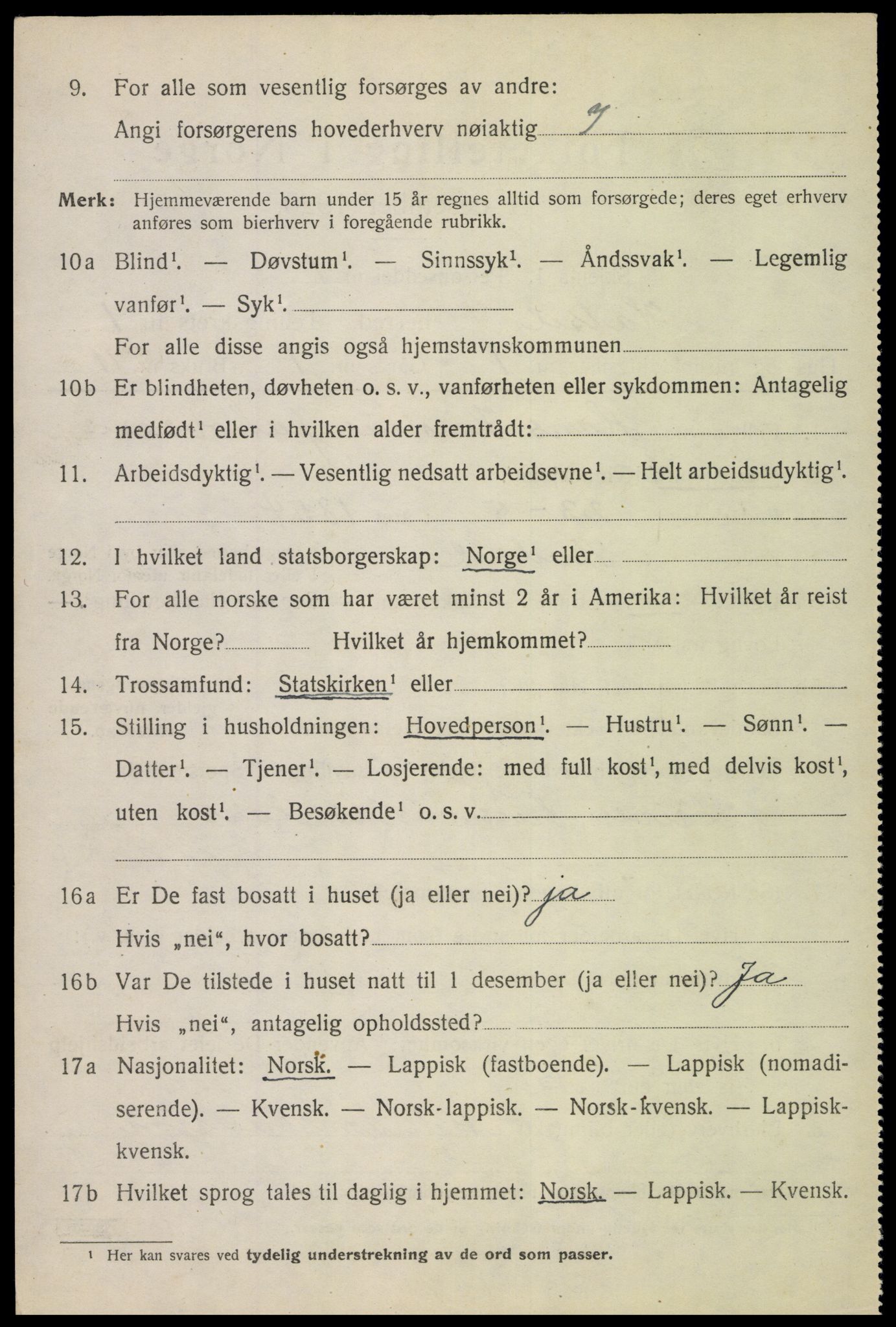 SAT, 1920 census for Hadsel, 1920, p. 3395