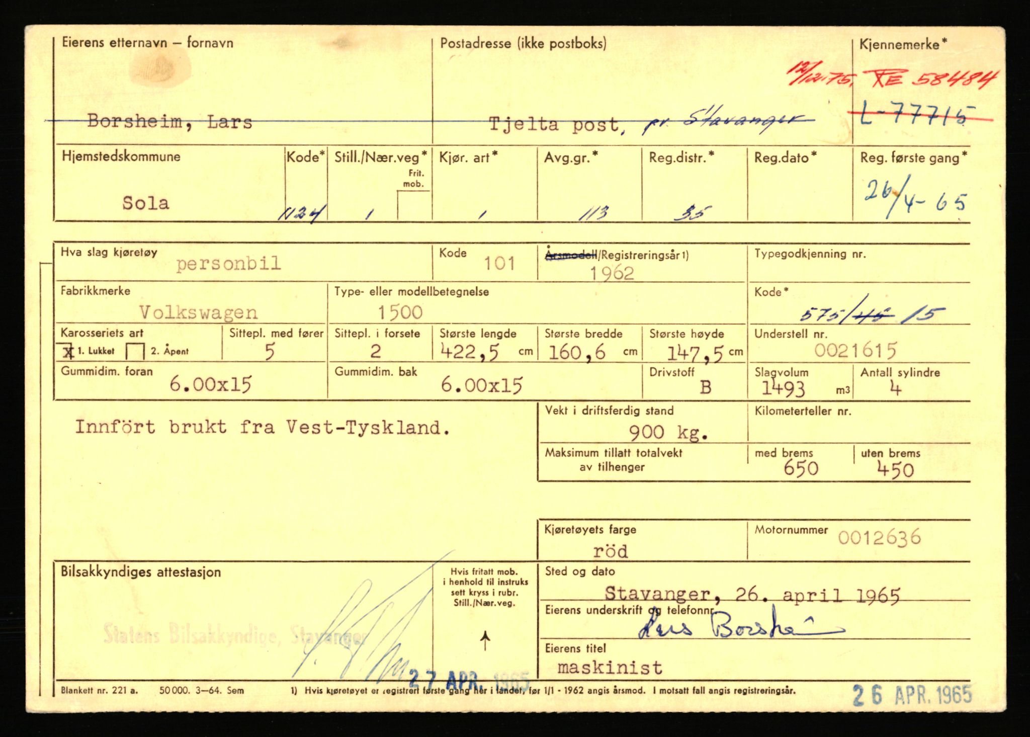 Stavanger trafikkstasjon, AV/SAST-A-101942/0/F/L0069: L-76801 - L-78797, 1930-1971, p. 1033