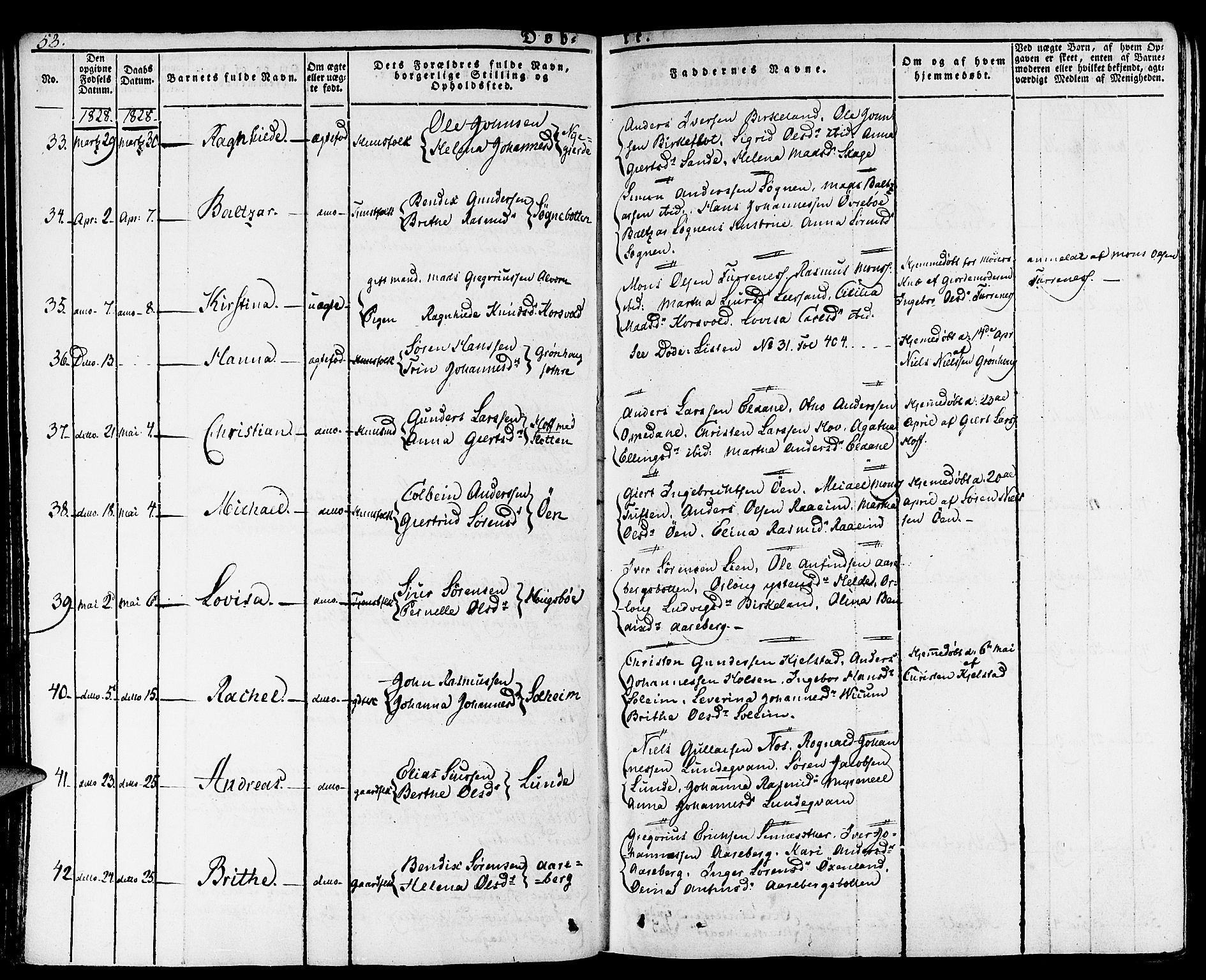 Gaular sokneprestembete, SAB/A-80001/H/Haa: Parish register (official) no. A 3, 1821-1840, p. 53