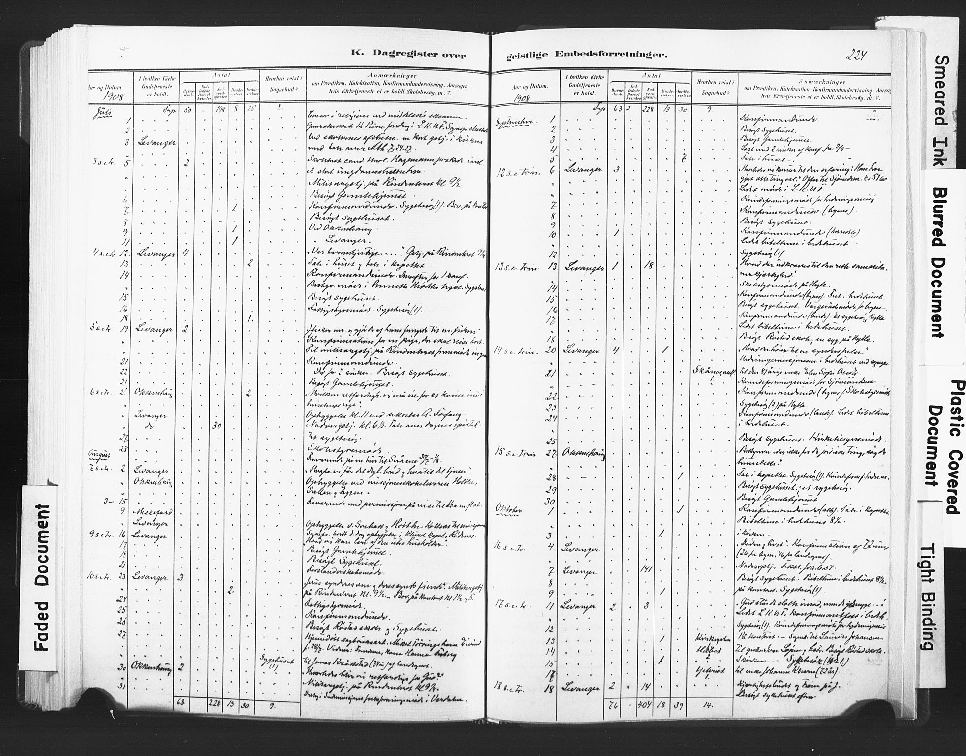 Ministerialprotokoller, klokkerbøker og fødselsregistre - Nord-Trøndelag, AV/SAT-A-1458/720/L0189: Parish register (official) no. 720A05, 1880-1911, p. 224