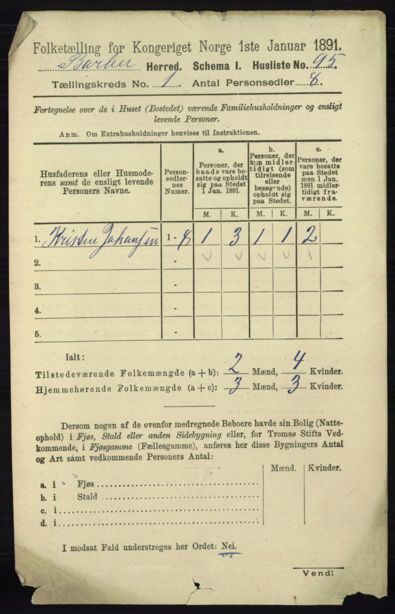 RA, 1891 census for 0990 Barbu, 1891, p. 126