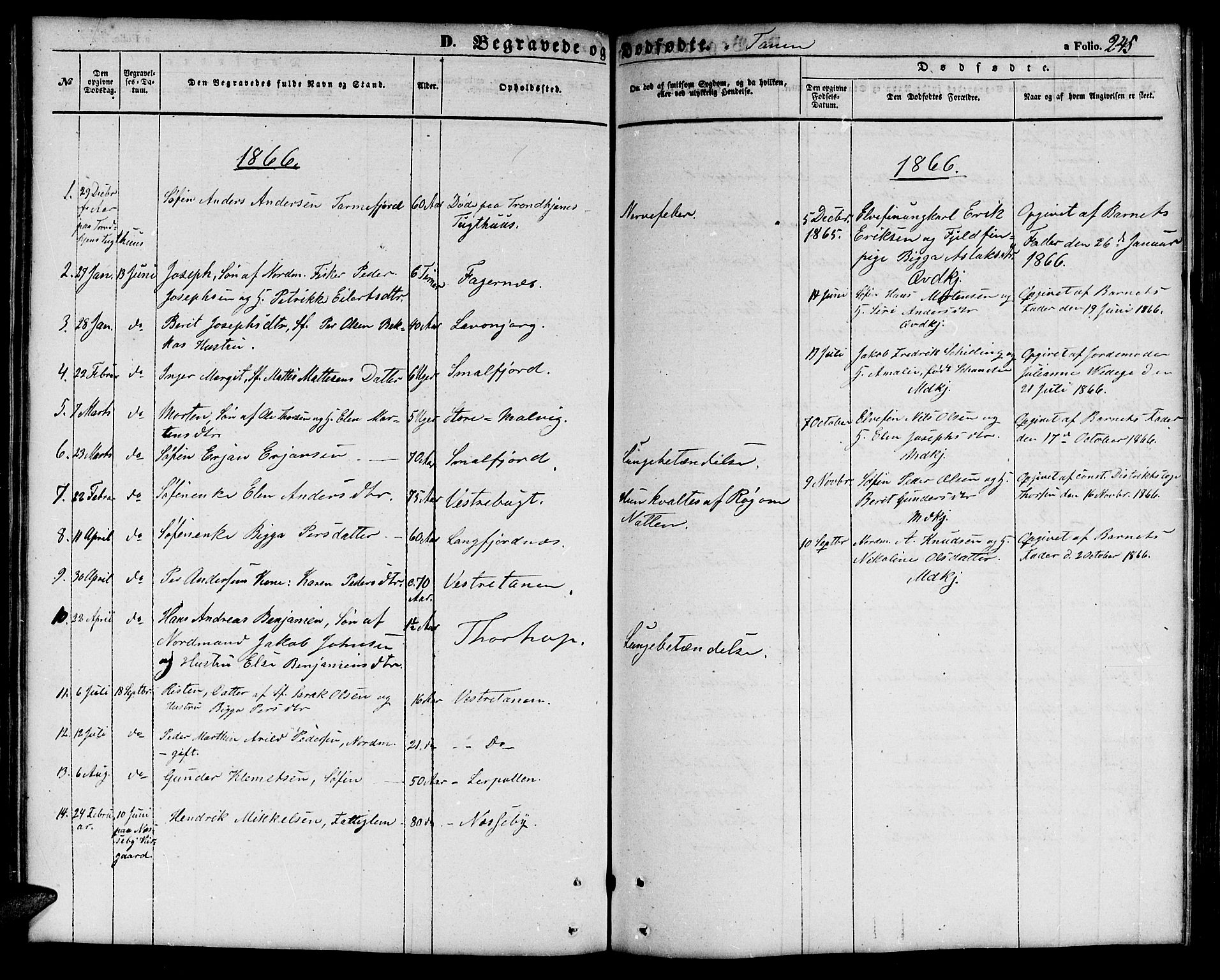Tana sokneprestkontor, SATØ/S-1334/H/Hb/L0001klokker: Parish register (copy) no. 1 /1, 1853-1867, p. 245
