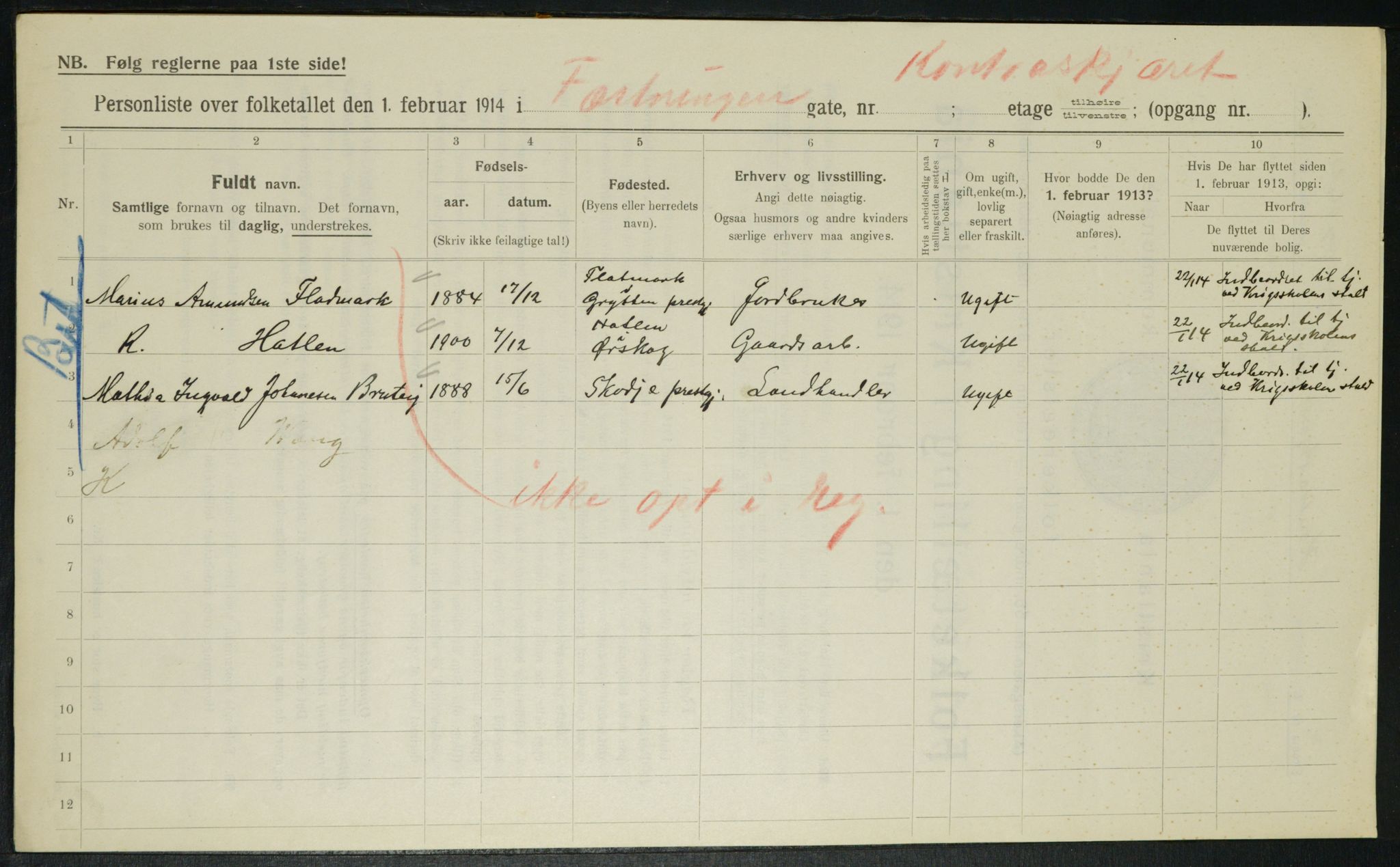 OBA, Municipal Census 1914 for Kristiania, 1914, p. 24365