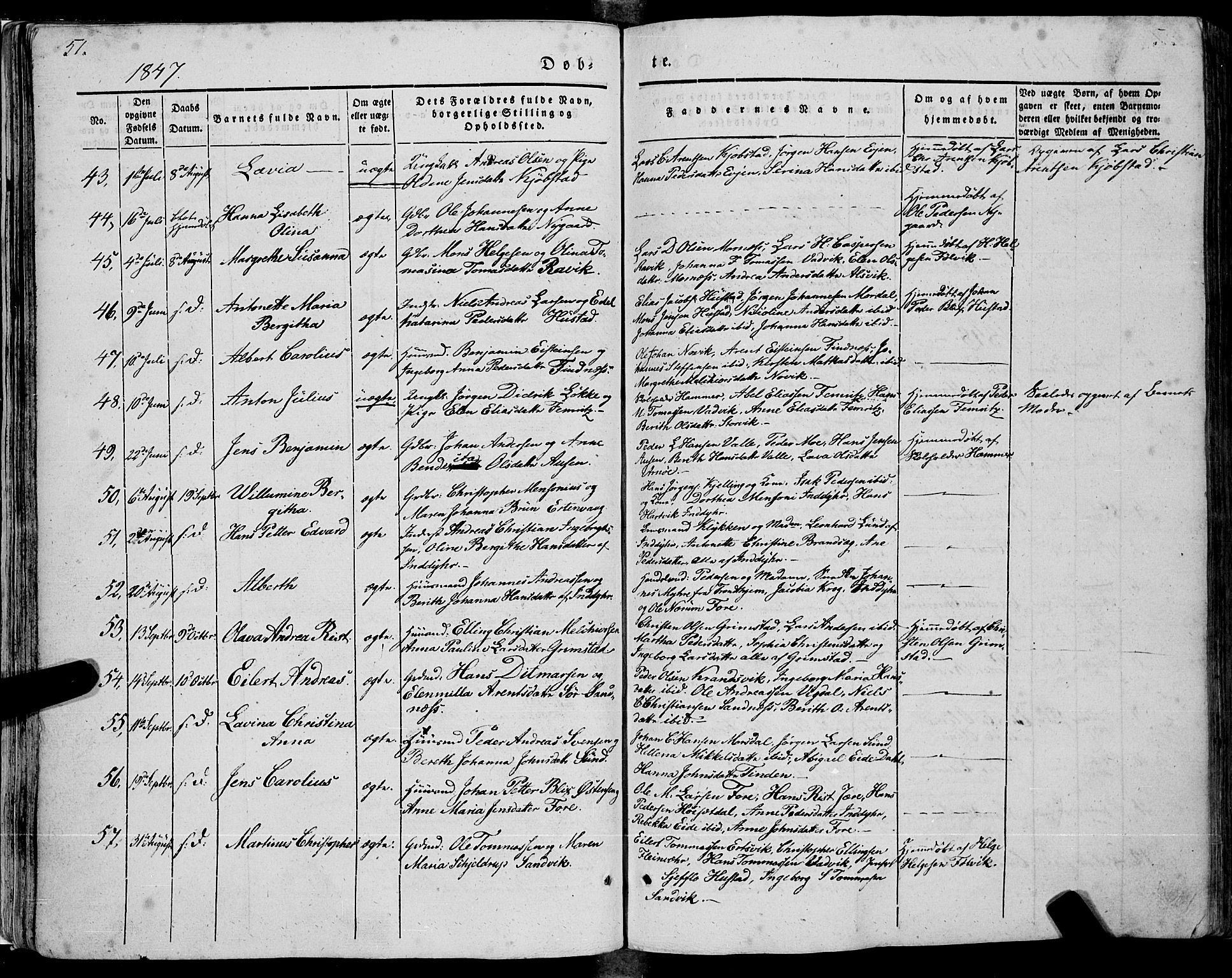 Ministerialprotokoller, klokkerbøker og fødselsregistre - Nordland, SAT/A-1459/805/L0097: Parish register (official) no. 805A04, 1837-1861, p. 51