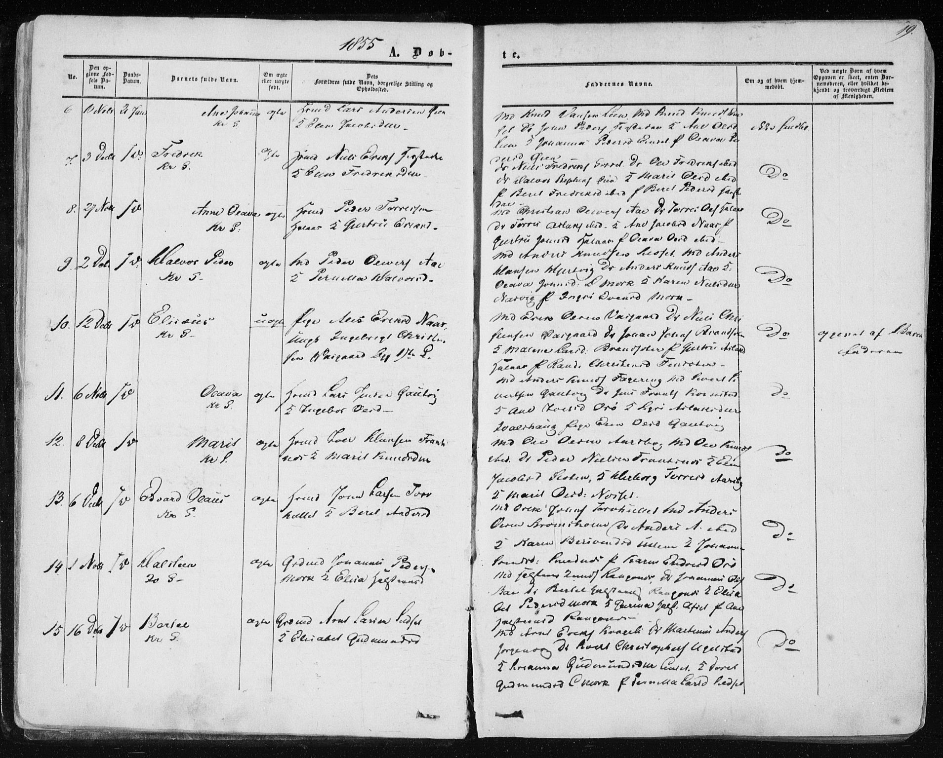 Ministerialprotokoller, klokkerbøker og fødselsregistre - Møre og Romsdal, AV/SAT-A-1454/568/L0804: Parish register (official) no. 568A11, 1854-1868, p. 19