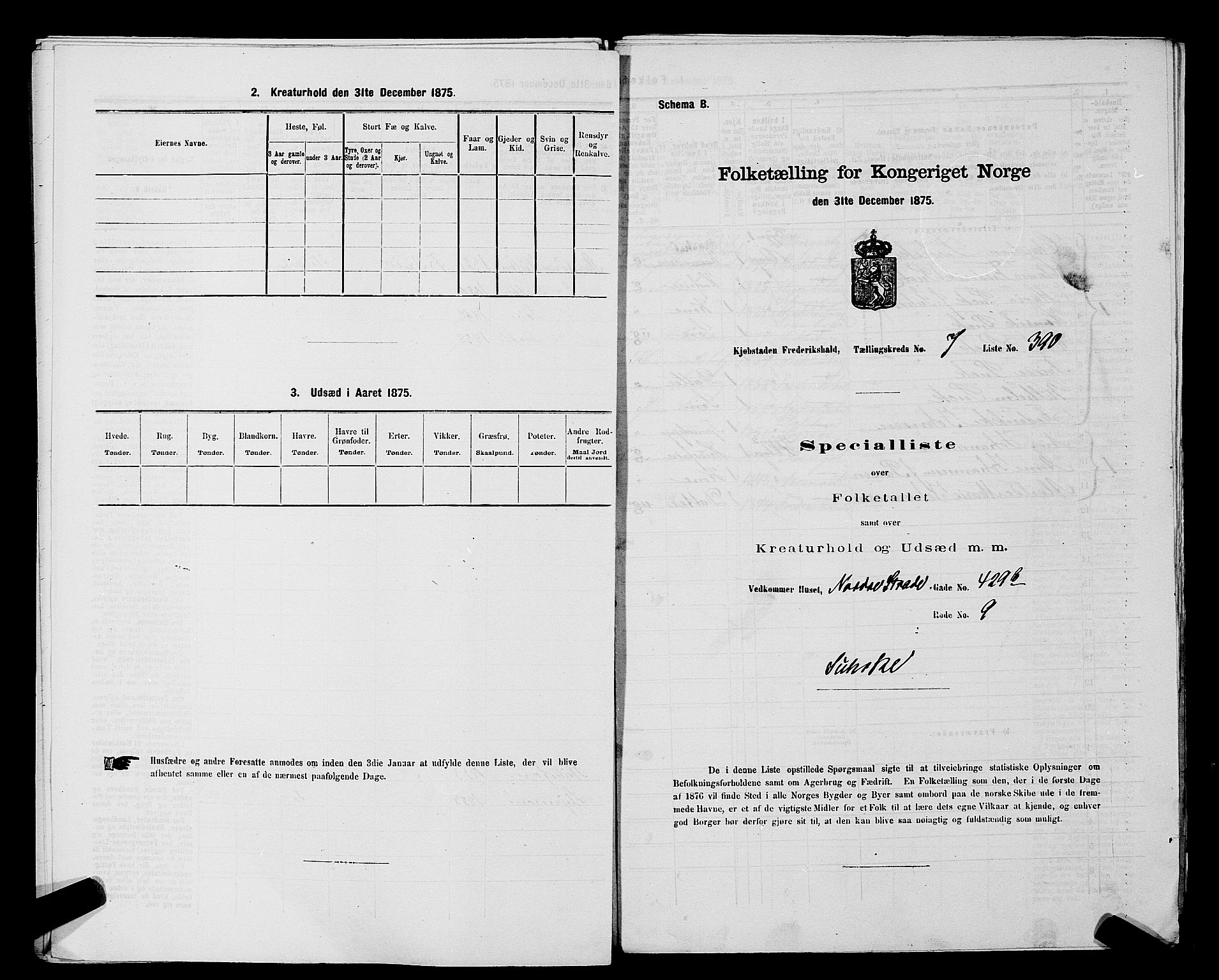 RA, 1875 census for 0101P Fredrikshald, 1875, p. 953