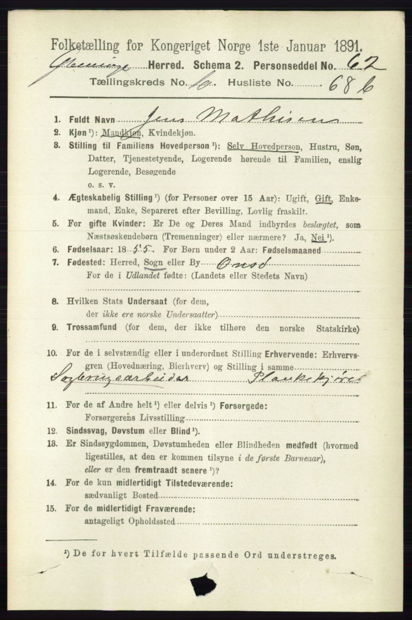 RA, 1891 census for 0132 Glemmen, 1891, p. 10517