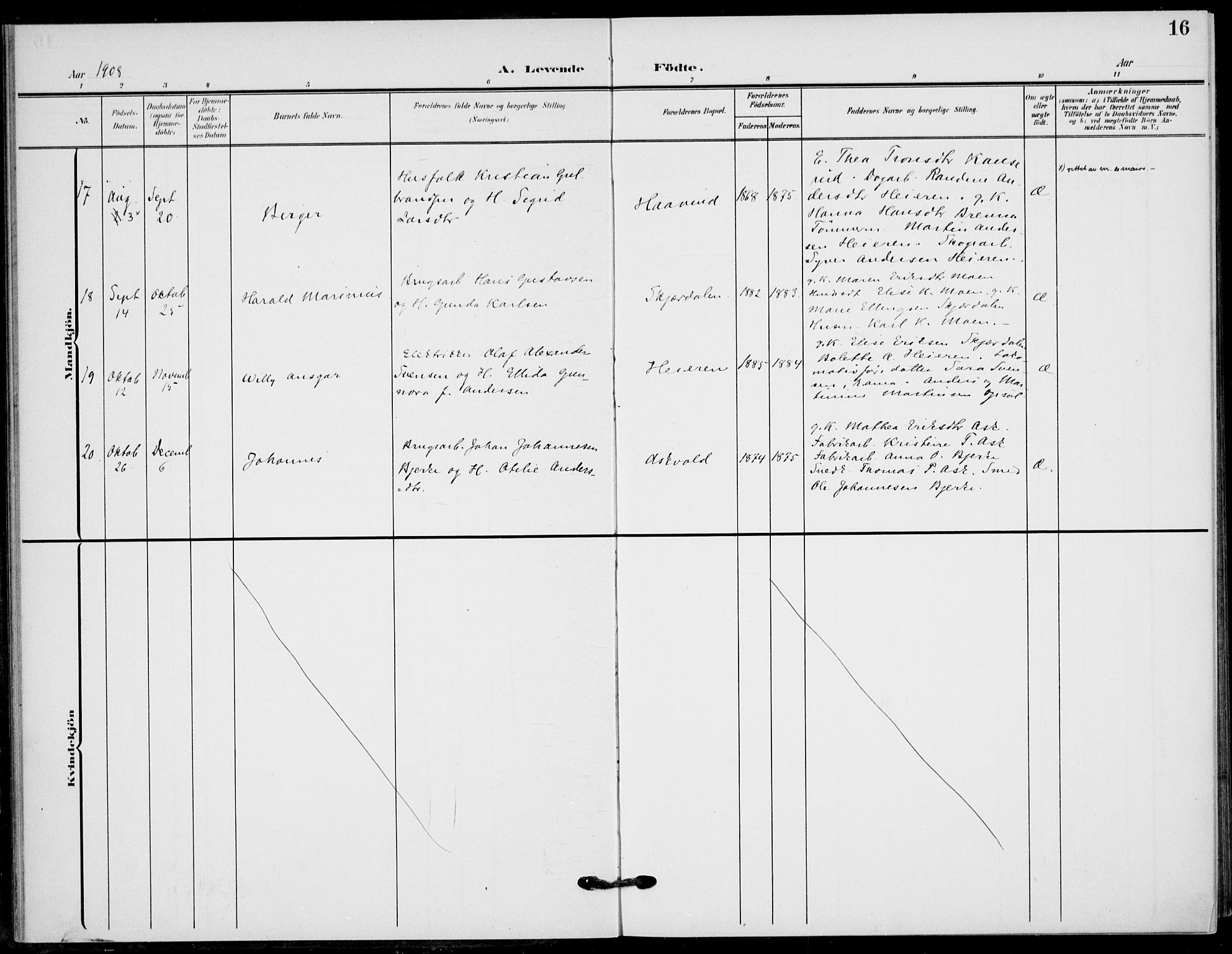 Hole kirkebøker, AV/SAKO-A-228/F/Fb/L0003: Parish register (official) no. II 3, 1906-1916, p. 16