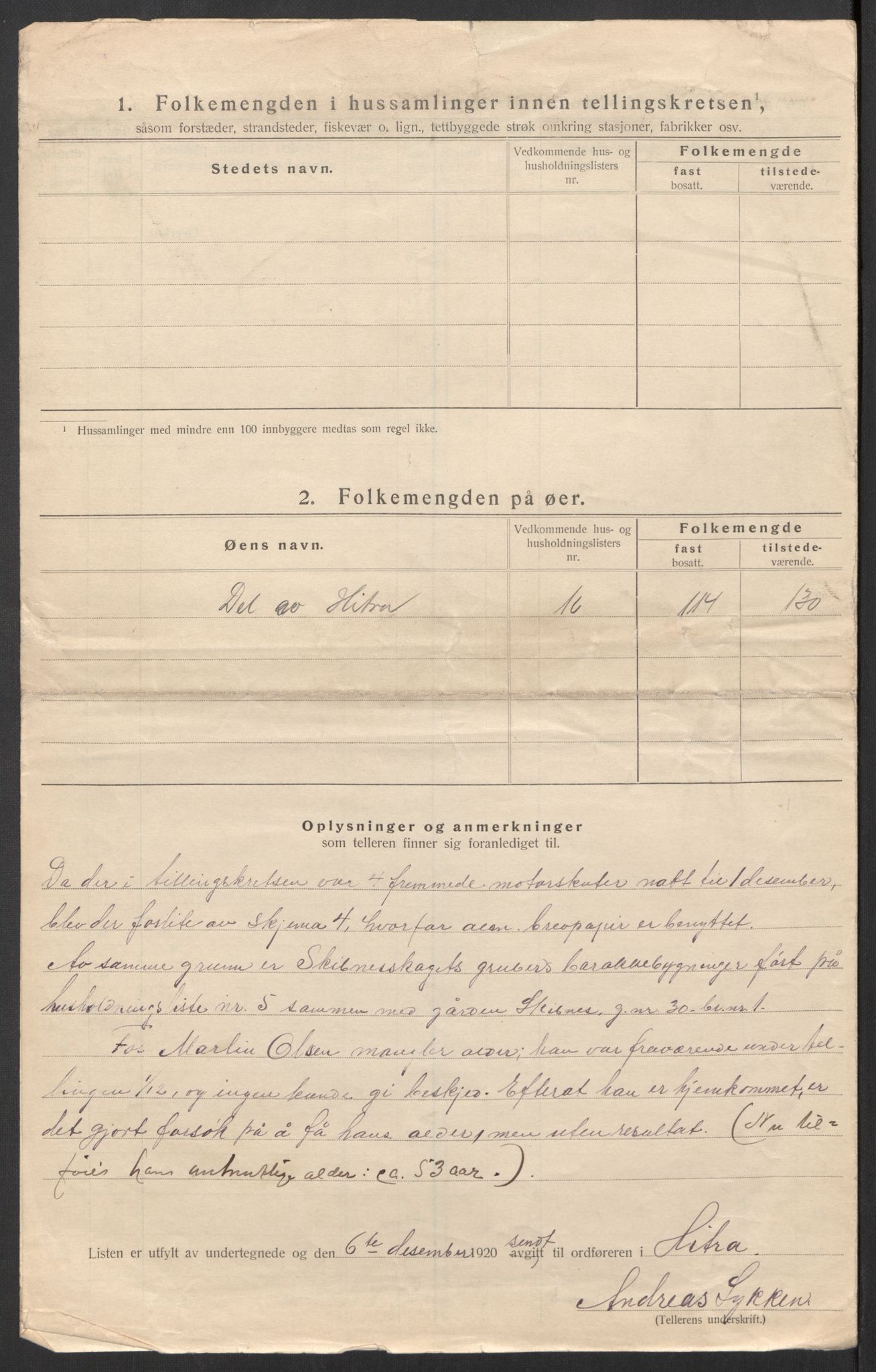 SAT, 1920 census for Hitra, 1920, p. 17