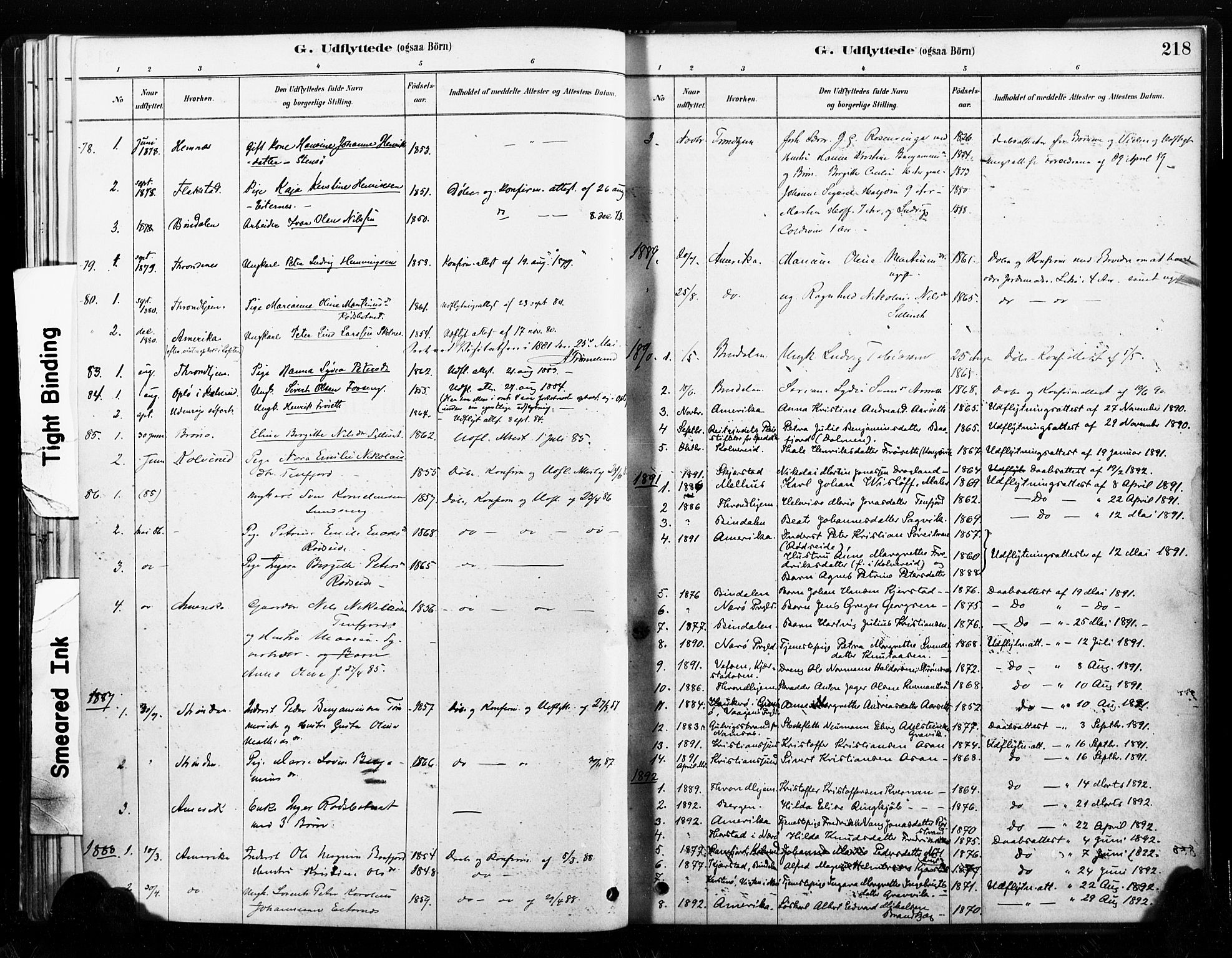 Ministerialprotokoller, klokkerbøker og fødselsregistre - Nord-Trøndelag, SAT/A-1458/789/L0705: Parish register (official) no. 789A01, 1878-1910, p. 218
