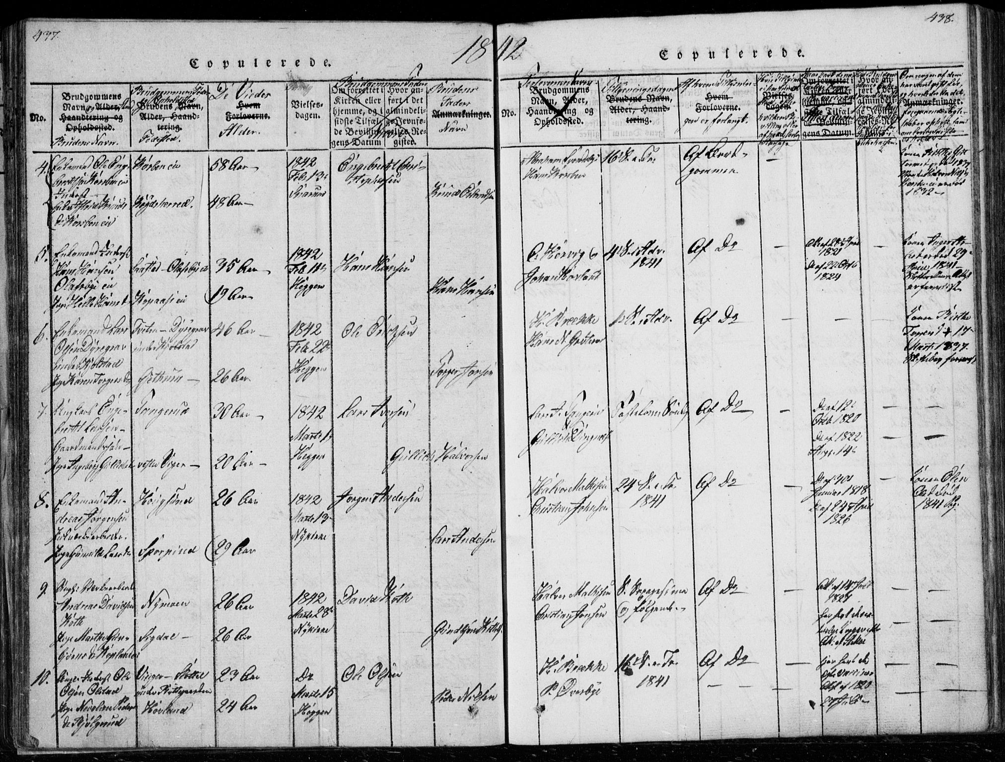 Modum kirkebøker, SAKO/A-234/G/Ga/L0003: Parish register (copy) no. I 3, 1832-1842, p. 437-438