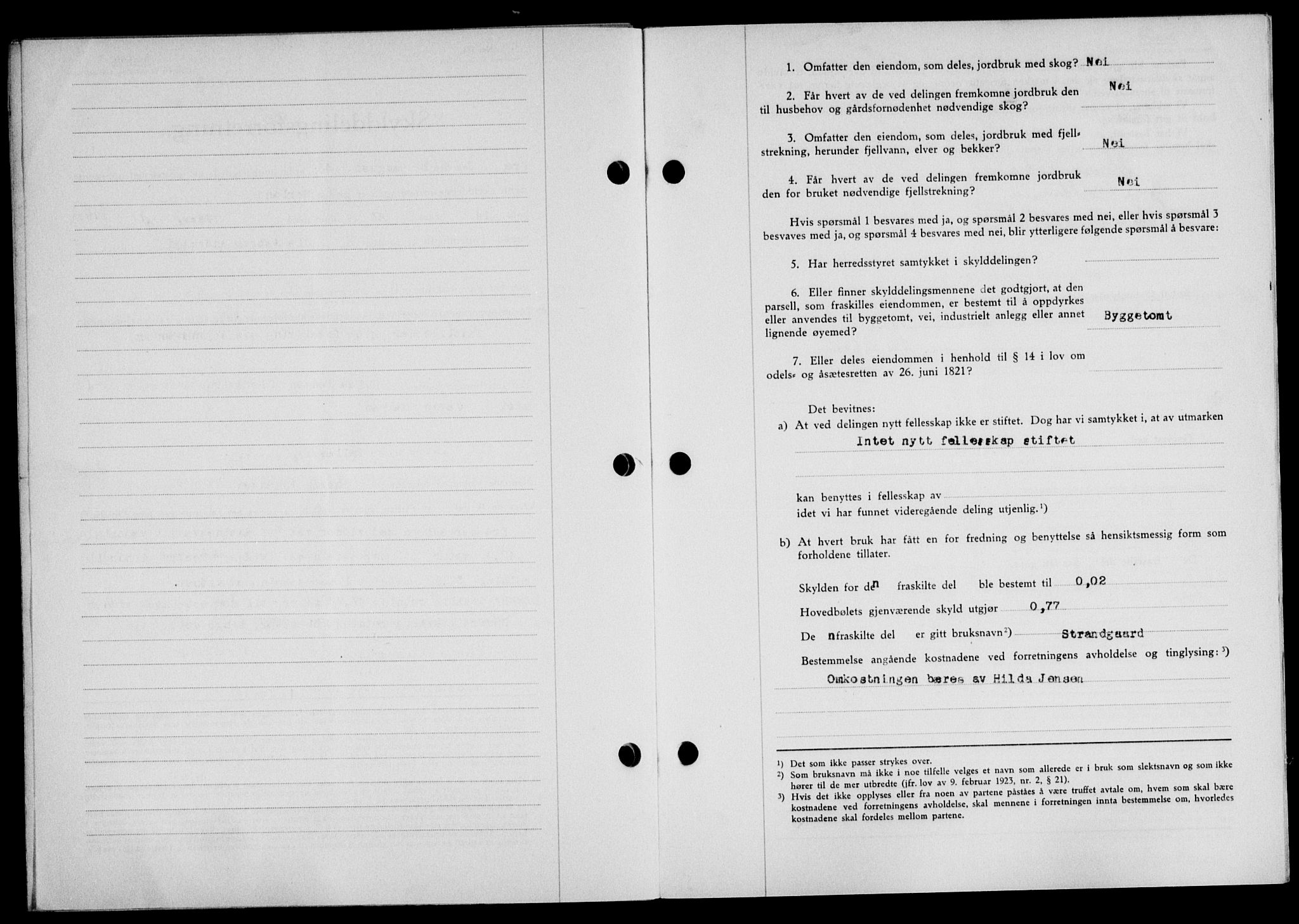 Lofoten sorenskriveri, SAT/A-0017/1/2/2C/L0013a: Mortgage book no. 13a, 1944-1946, Diary no: : 739/1945