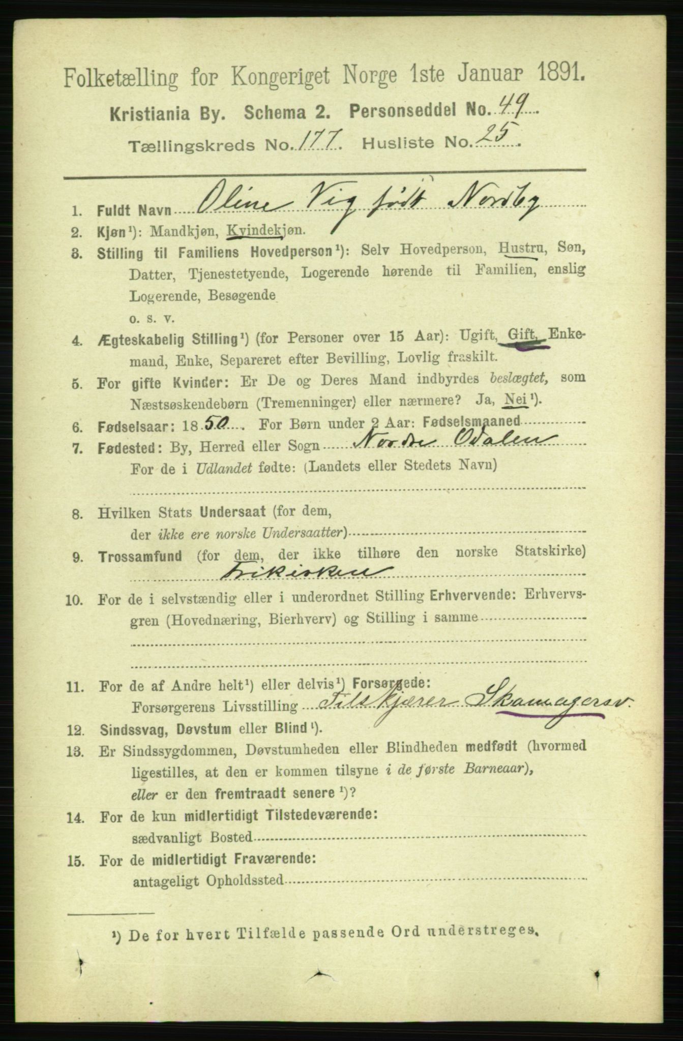 RA, 1891 census for 0301 Kristiania, 1891, p. 106947