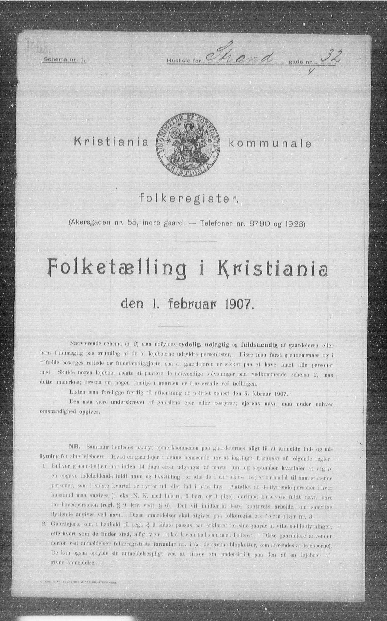 OBA, Municipal Census 1907 for Kristiania, 1907, p. 52900