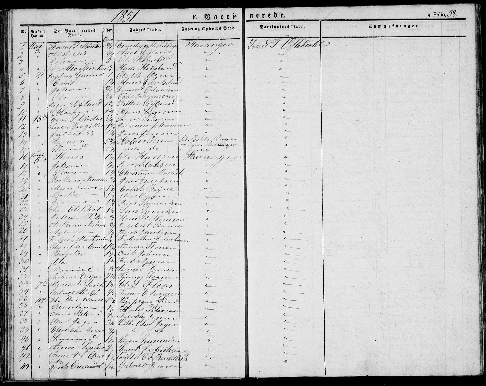 Domkirken sokneprestkontor, AV/SAST-A-101812/001/30/30BA/L0010: Parish register (official) no. A 10, 1821-1859, p. 58