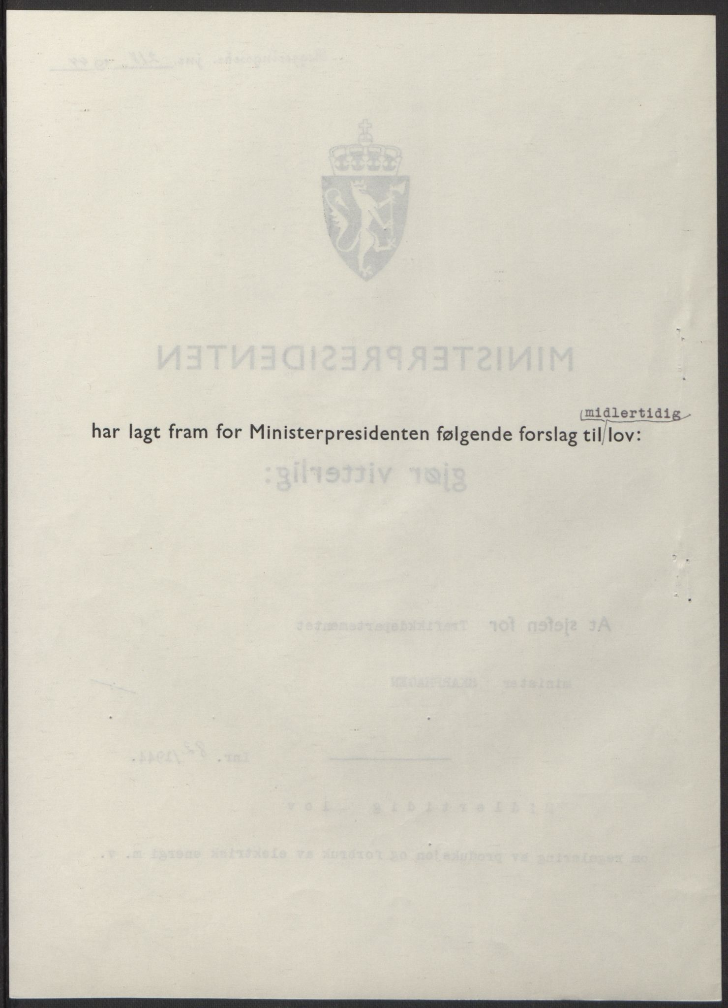 NS-administrasjonen 1940-1945 (Statsrådsekretariatet, de kommisariske statsråder mm), AV/RA-S-4279/D/Db/L0100: Lover, 1944, p. 385