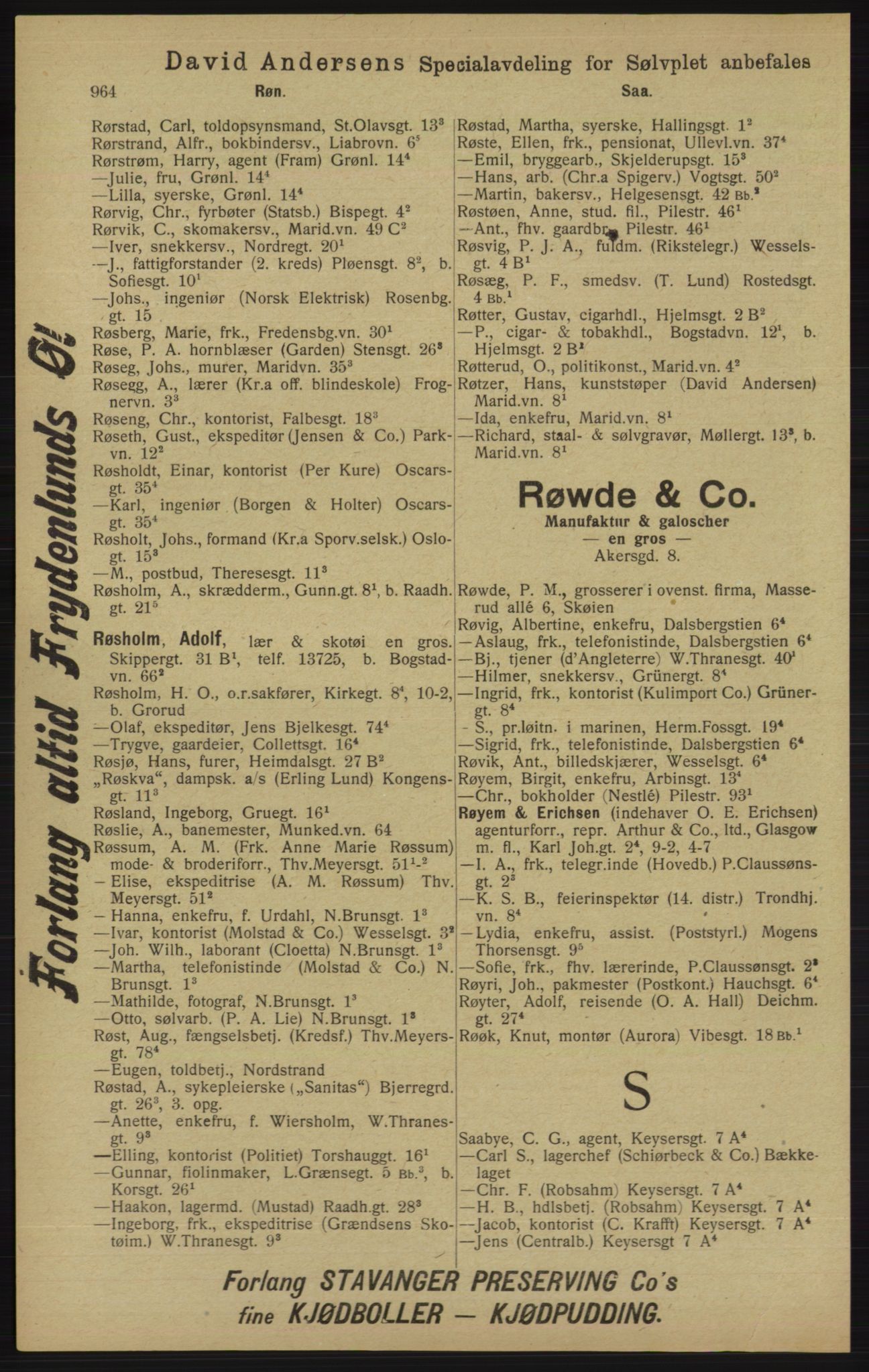 Kristiania/Oslo adressebok, PUBL/-, 1913, p. 976