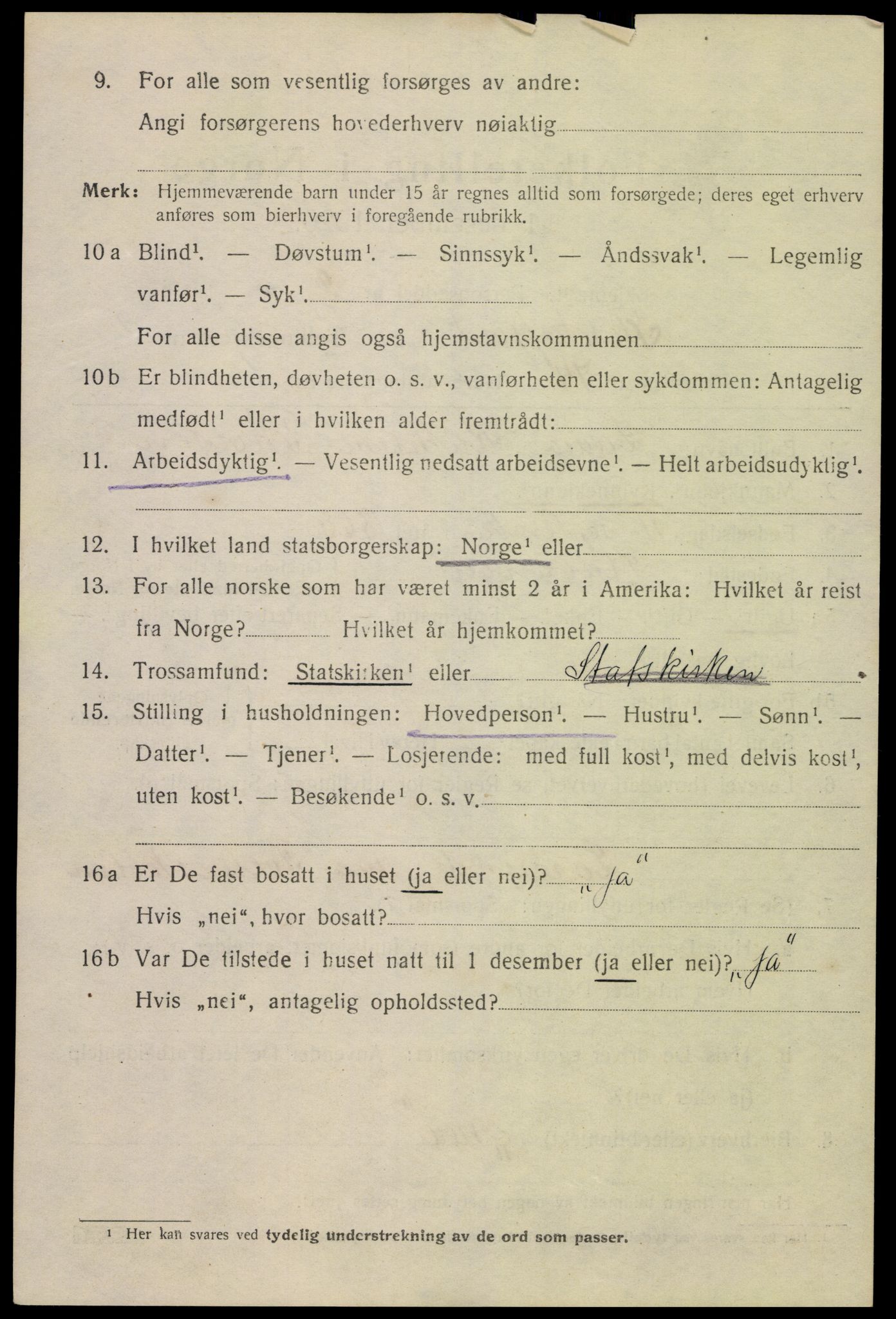 SAK, 1920 census for Flekkefjord, 1920, p. 3381