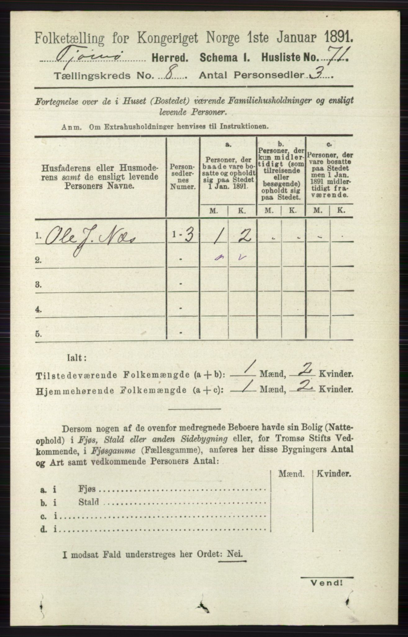 RA, 1891 census for 0723 Tjøme, 1891, p. 2791