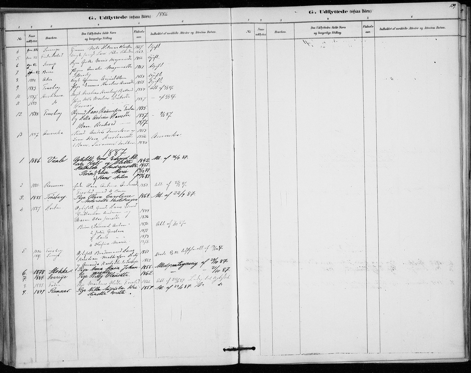 Sem kirkebøker, AV/SAKO-A-5/F/Fa/L0010: Parish register (official) no. I 10, 1878-1887, p. 139