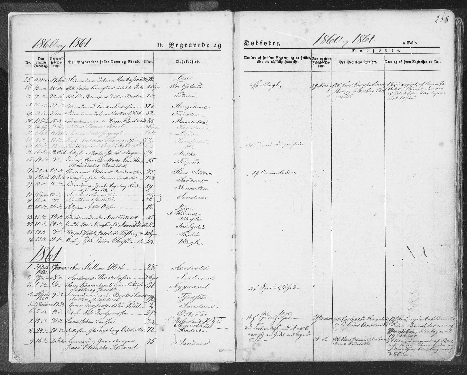 Høyland sokneprestkontor, SAST/A-101799/001/30BA/L0009: Parish register (official) no. A 9.2, 1857-1877, p. 258