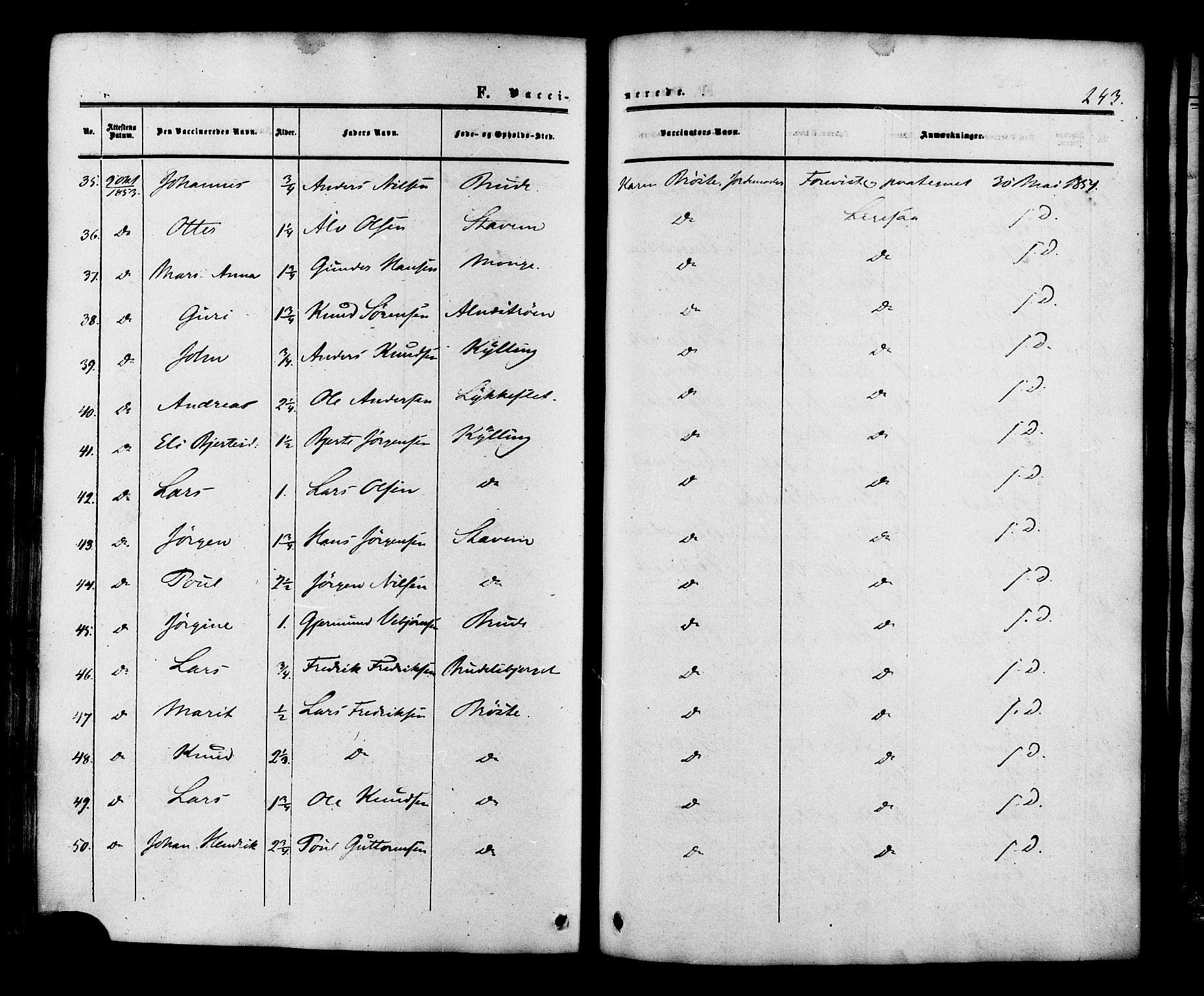 Ministerialprotokoller, klokkerbøker og fødselsregistre - Møre og Romsdal, AV/SAT-A-1454/546/L0594: Parish register (official) no. 546A02, 1854-1882, p. 243