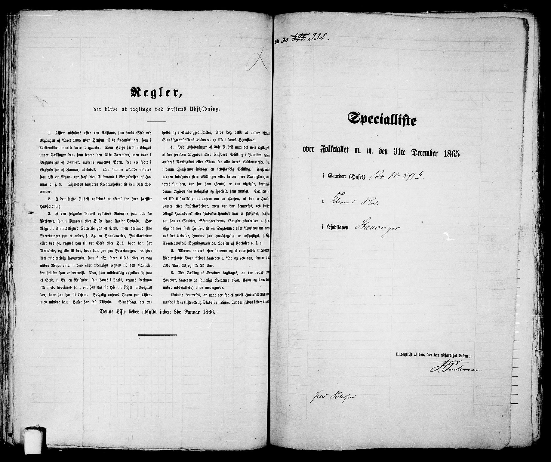 RA, 1865 census for Stavanger, 1865, p. 693