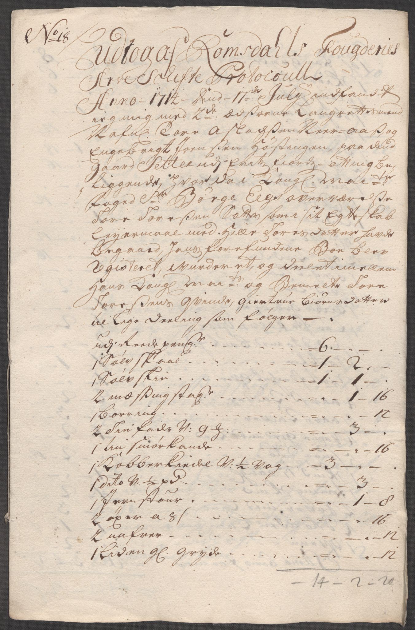 Rentekammeret inntil 1814, Reviderte regnskaper, Fogderegnskap, RA/EA-4092/R55/L3662: Fogderegnskap Romsdal, 1713-1714, p. 434