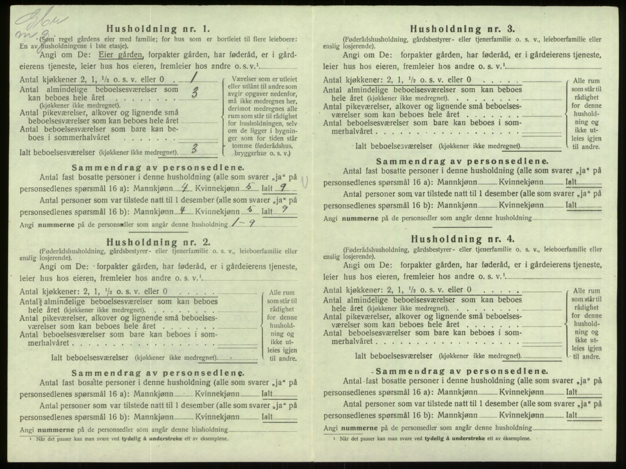 SAB, 1920 census for Eid, 1920, p. 438