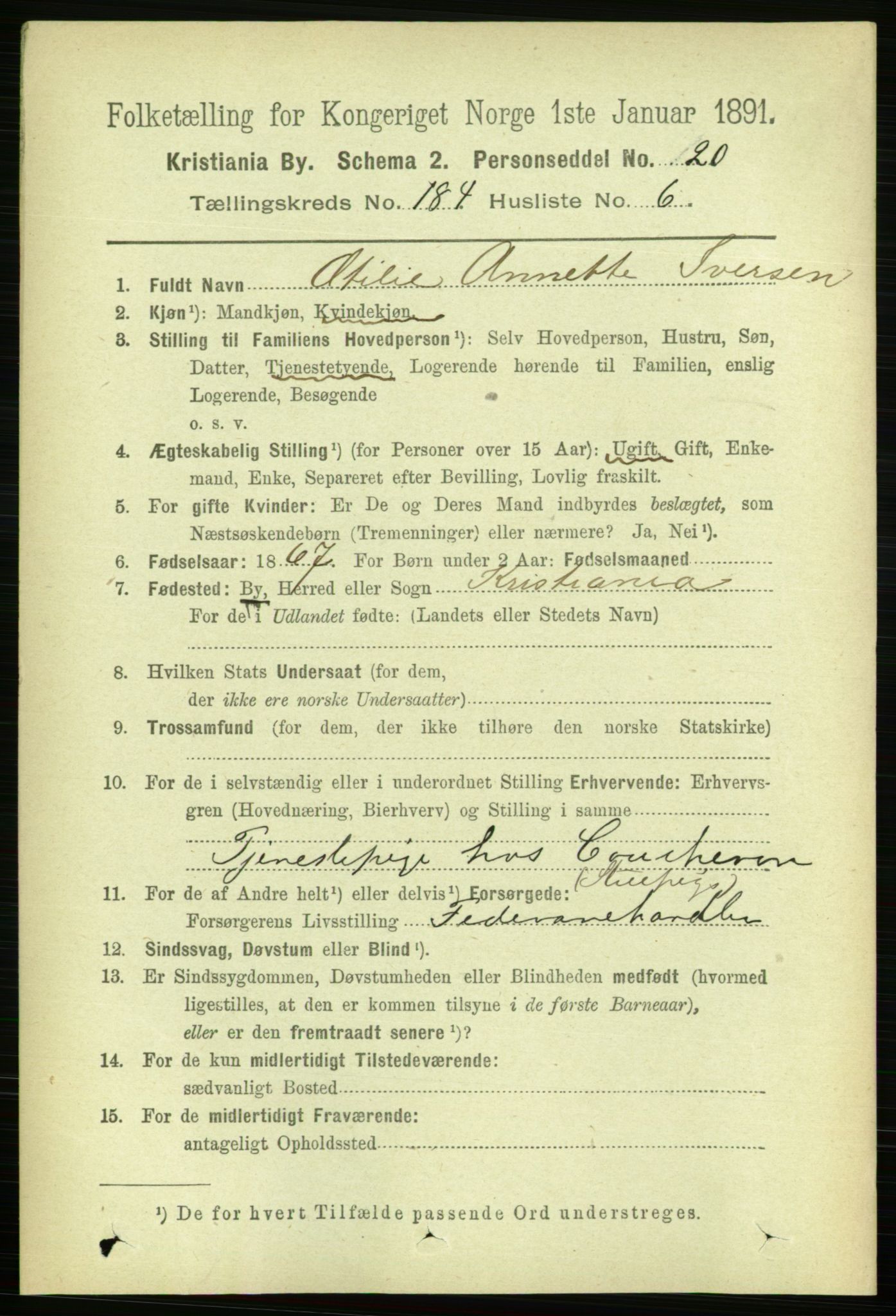 RA, 1891 census for 0301 Kristiania, 1891, p. 110211