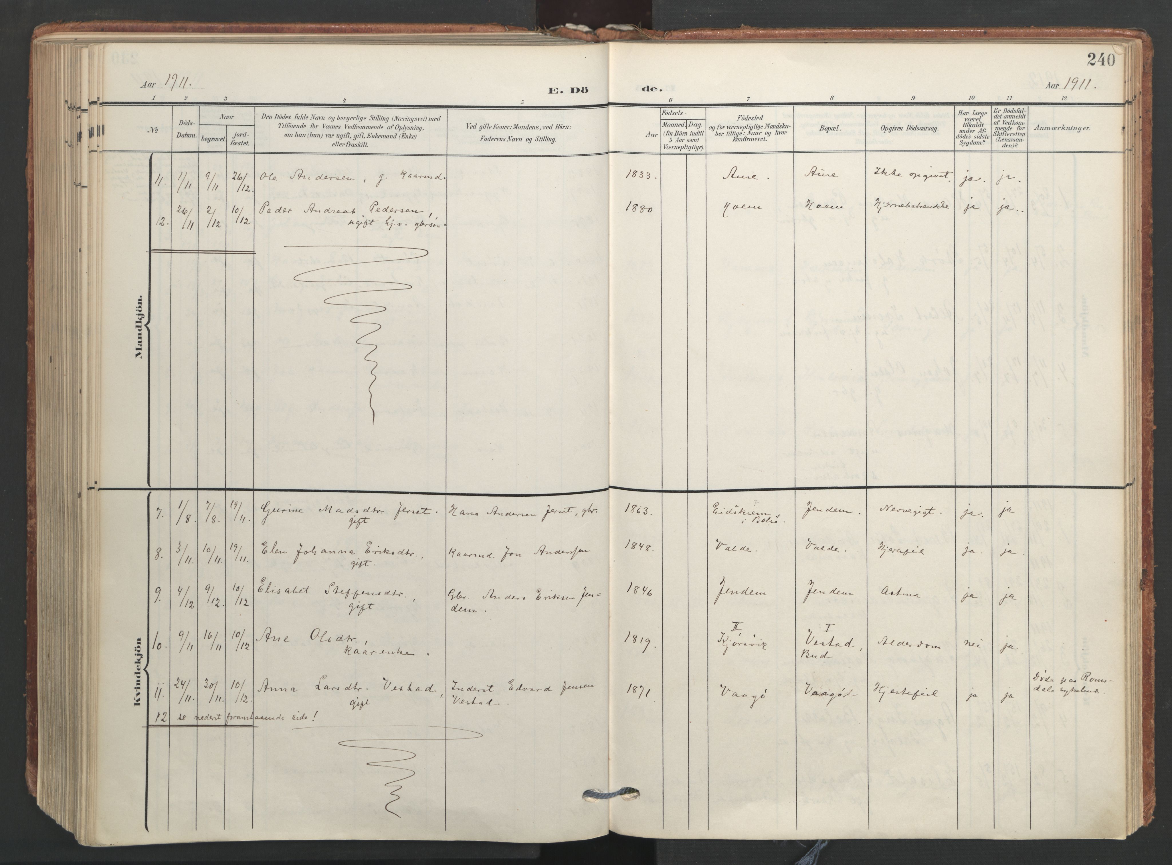 Ministerialprotokoller, klokkerbøker og fødselsregistre - Møre og Romsdal, AV/SAT-A-1454/565/L0751: Parish register (official) no. 565A05, 1905-1979, p. 240