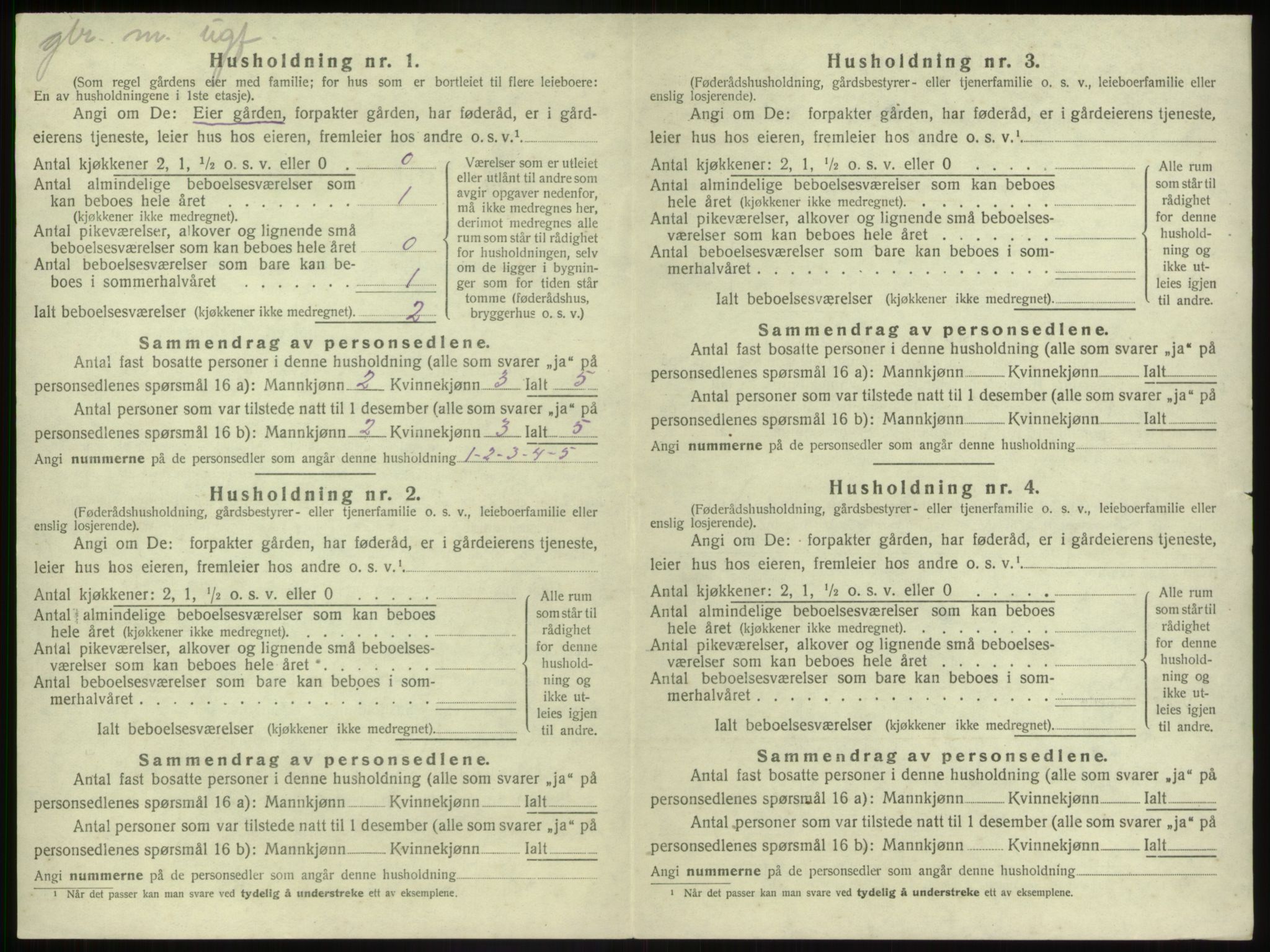 SAB, 1920 census for Jølster, 1920, p. 397