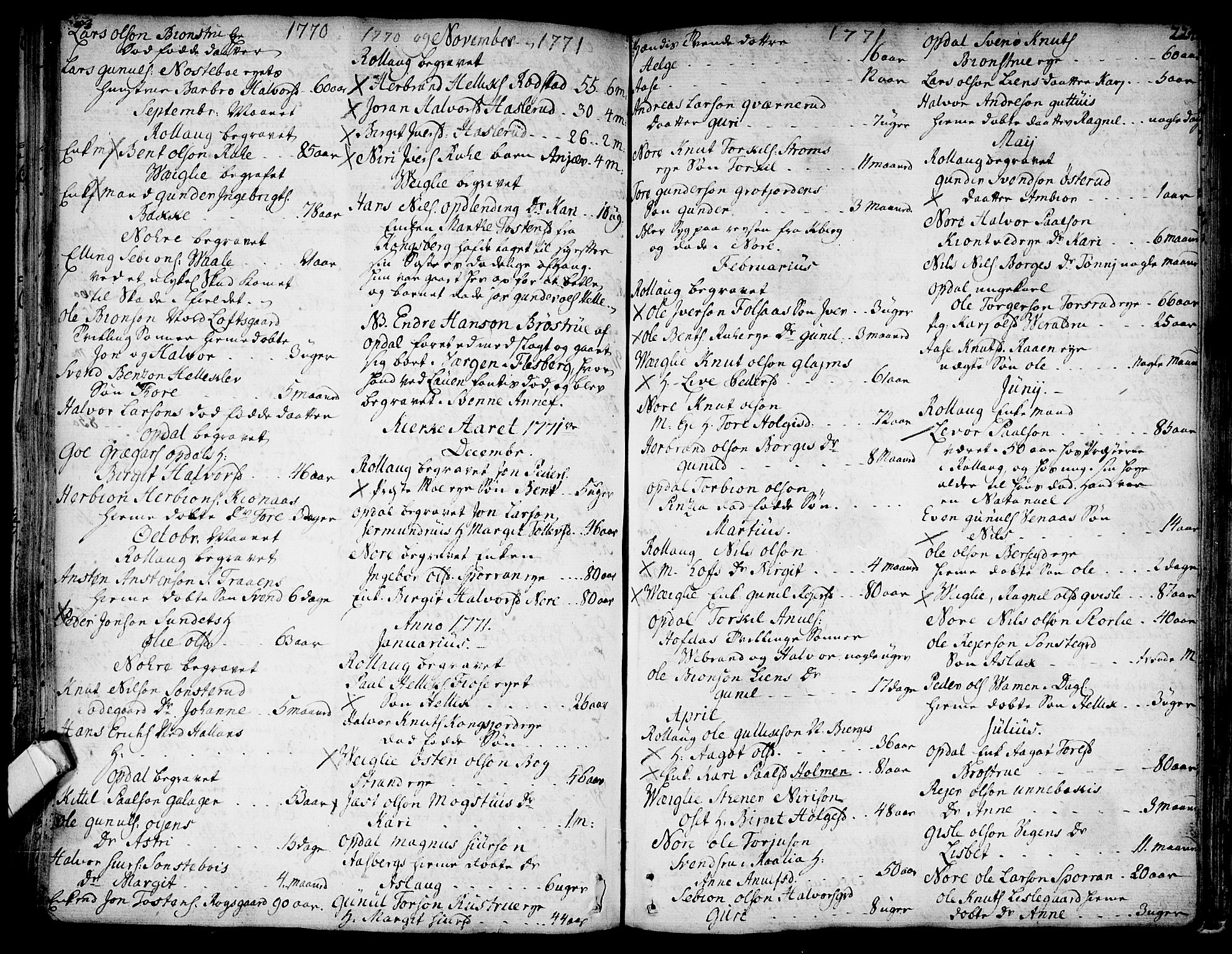 Rollag kirkebøker, SAKO/A-240/F/Fa/L0003: Parish register (official) no. I 3, 1743-1778, p. 224
