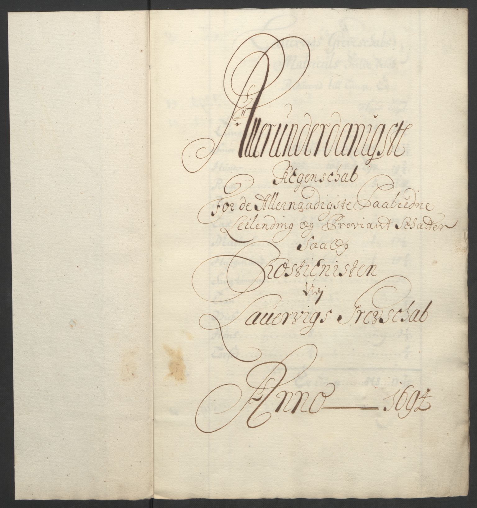 Rentekammeret inntil 1814, Reviderte regnskaper, Fogderegnskap, RA/EA-4092/R33/L1974: Fogderegnskap Larvik grevskap, 1693-1695, p. 84