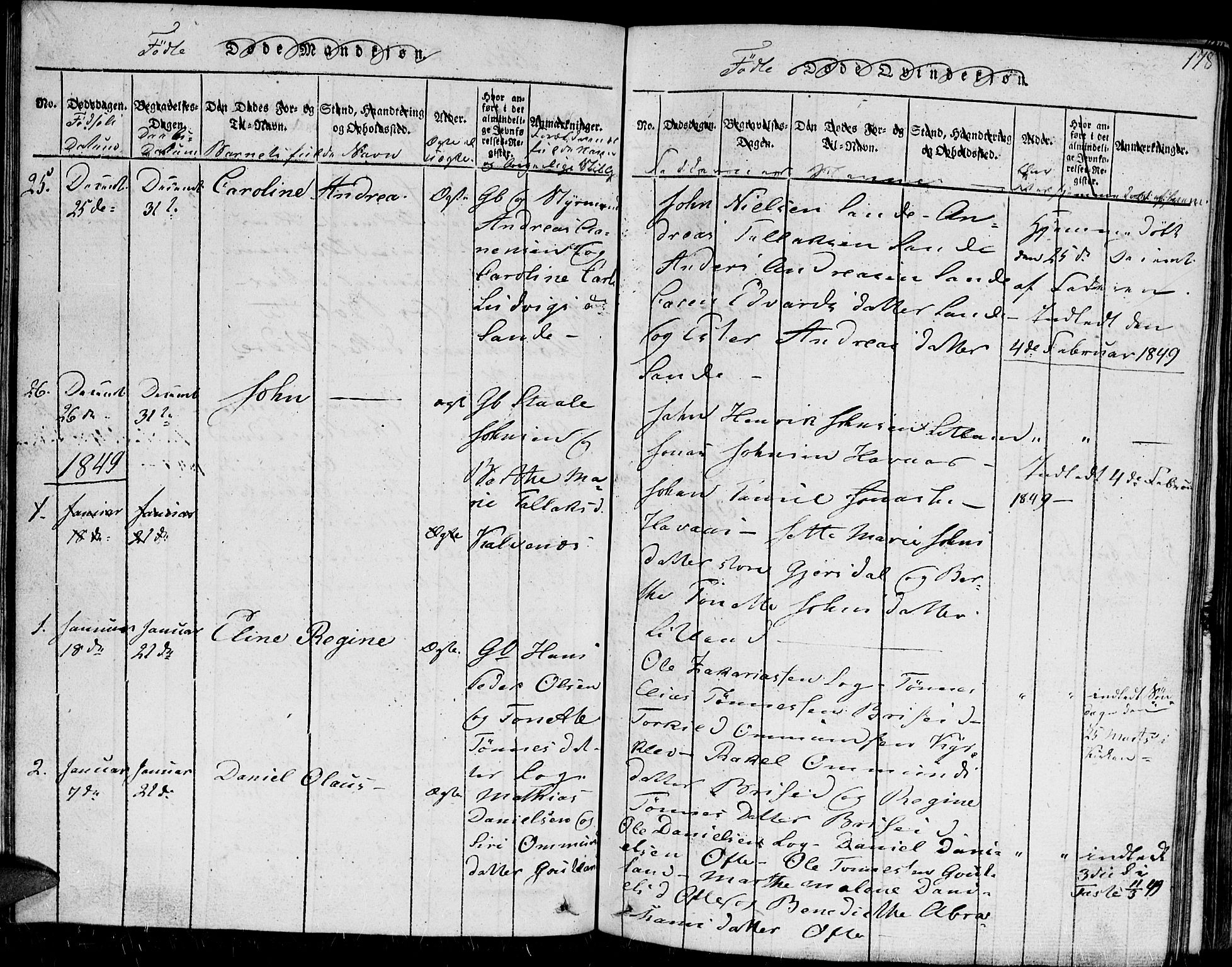 Herad sokneprestkontor, AV/SAK-1111-0018/F/Fb/Fba/L0001: Parish register (copy) no. B 1, 1815-1852, p. 179