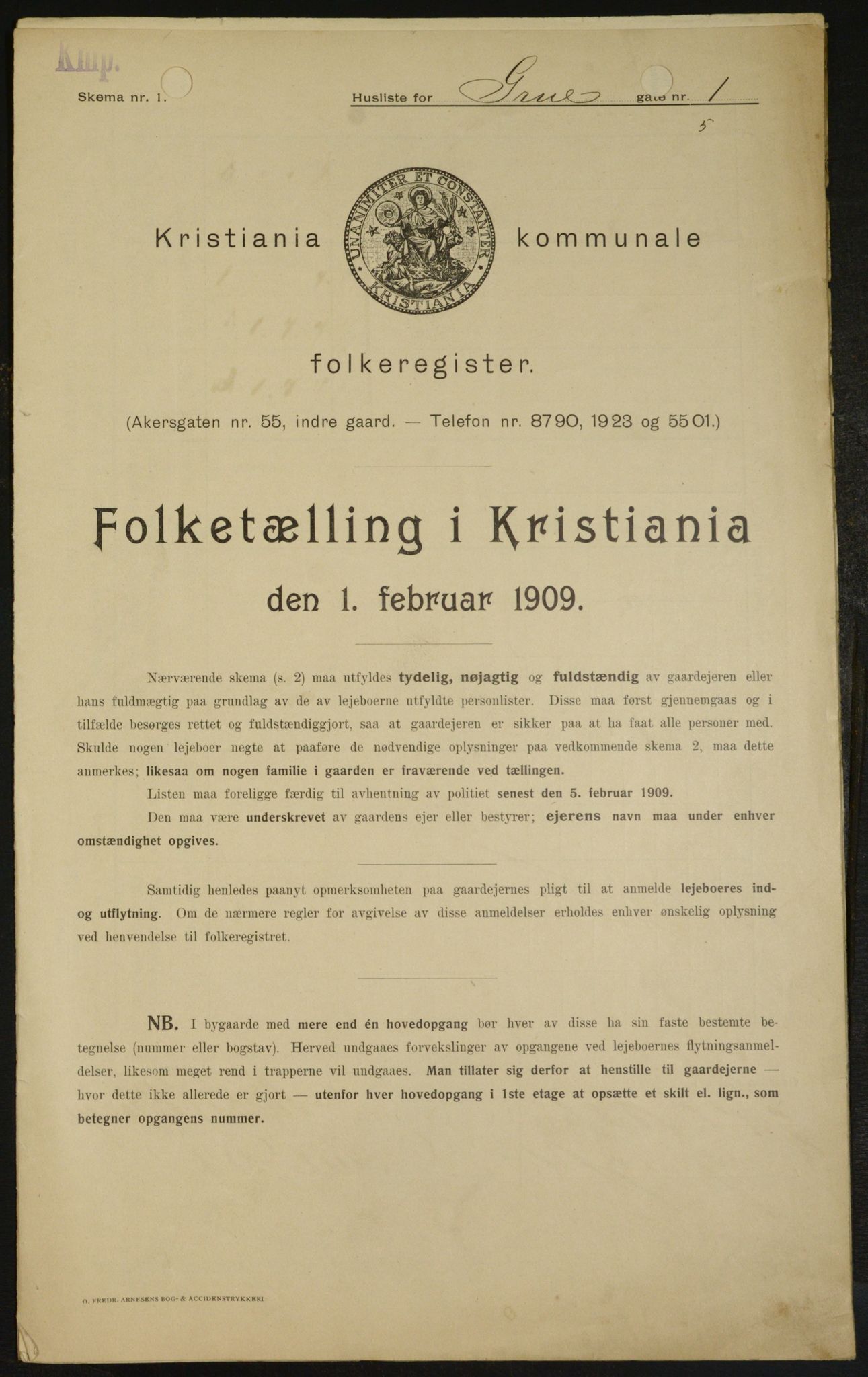 OBA, Municipal Census 1909 for Kristiania, 1909, p. 27472