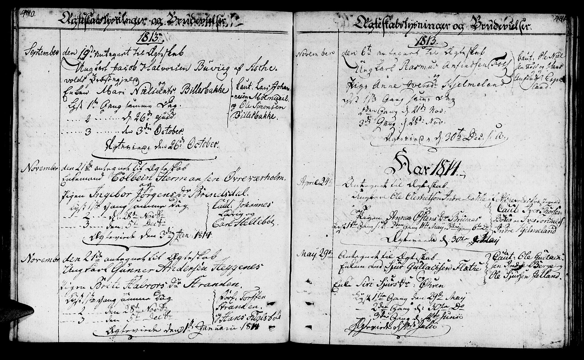 Lavik sokneprestembete, SAB/A-80901: Parish register (official) no. A 1, 1809-1822, p. 440-441