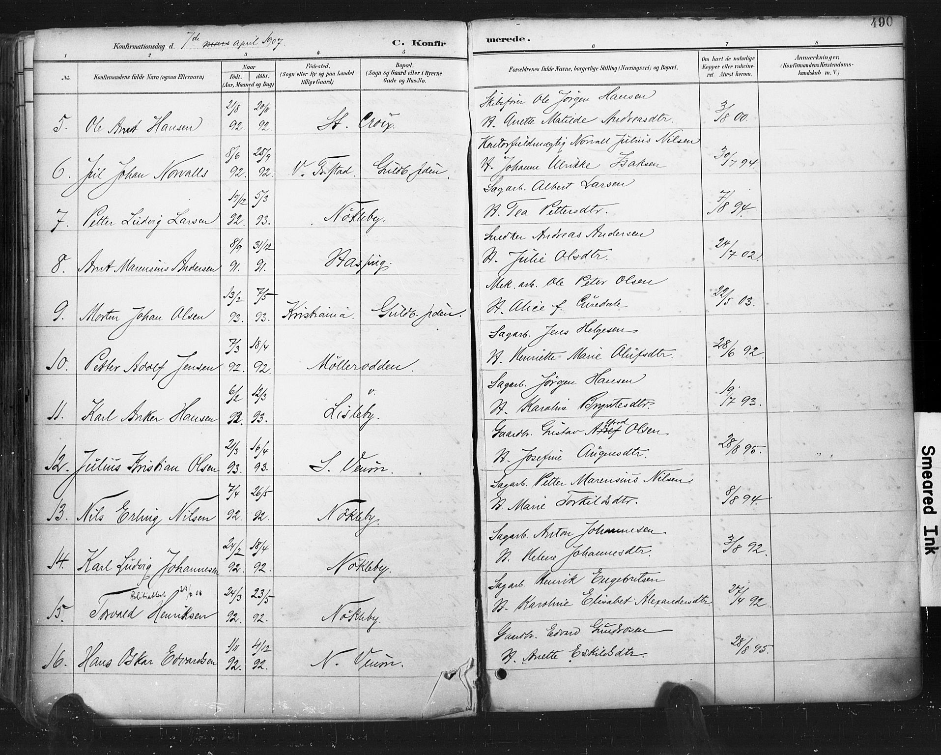 Glemmen prestekontor Kirkebøker, SAO/A-10908/F/Fa/L0013: Parish register (official) no. 13, 1892-1907, p. 490