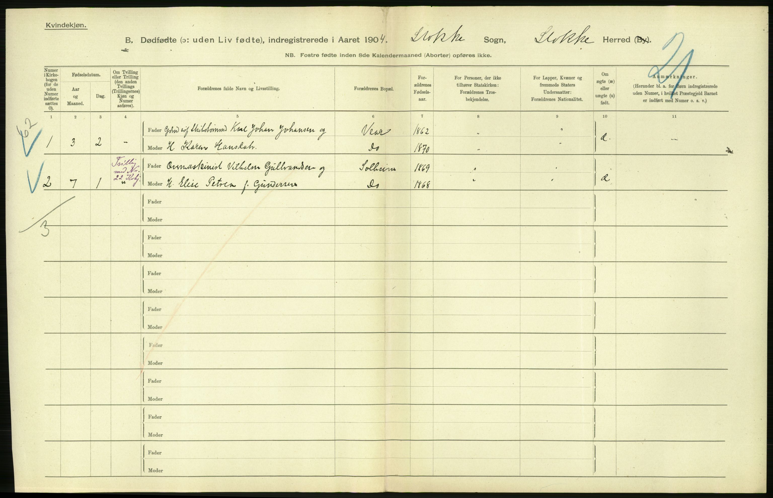 Statistisk sentralbyrå, Sosiodemografiske emner, Befolkning, AV/RA-S-2228/D/Df/Dfa/Dfab/L0025: Smålenenes amt - Stavanger amt: Dødfødte. Bygder., 1904, p. 346