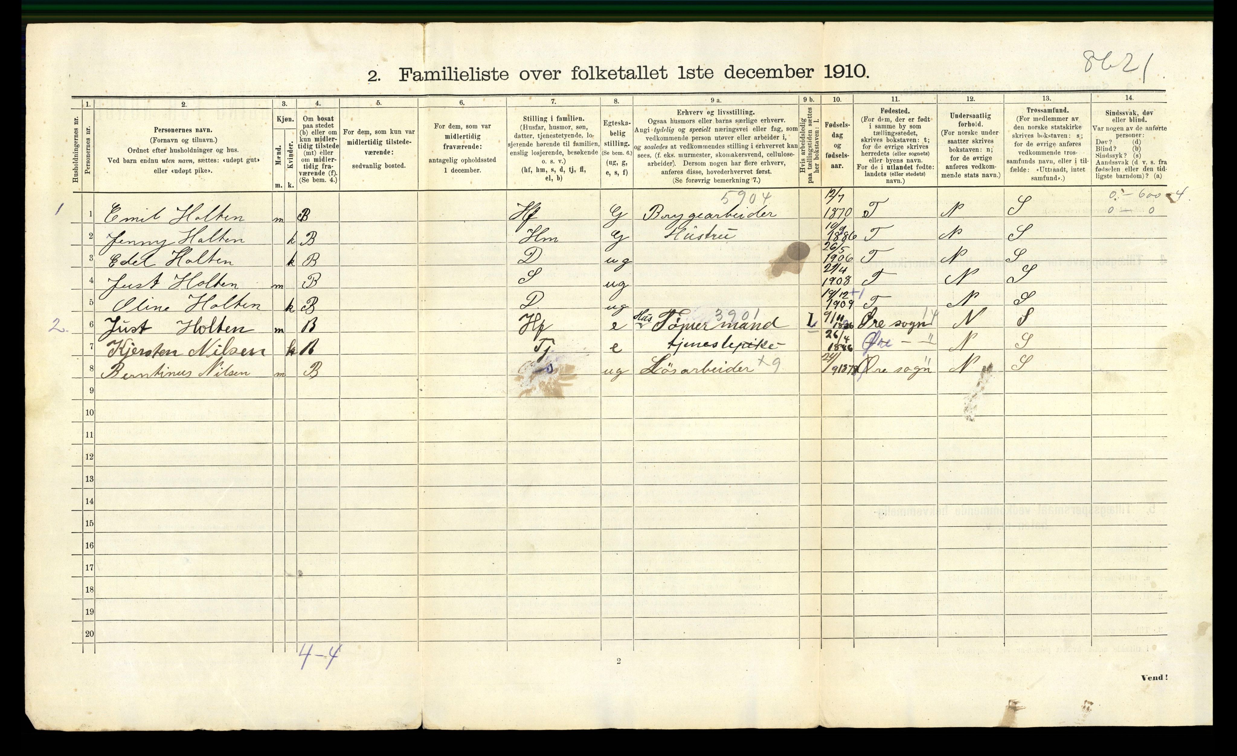 RA, 1910 census for Kristiansund, 1910, p. 984